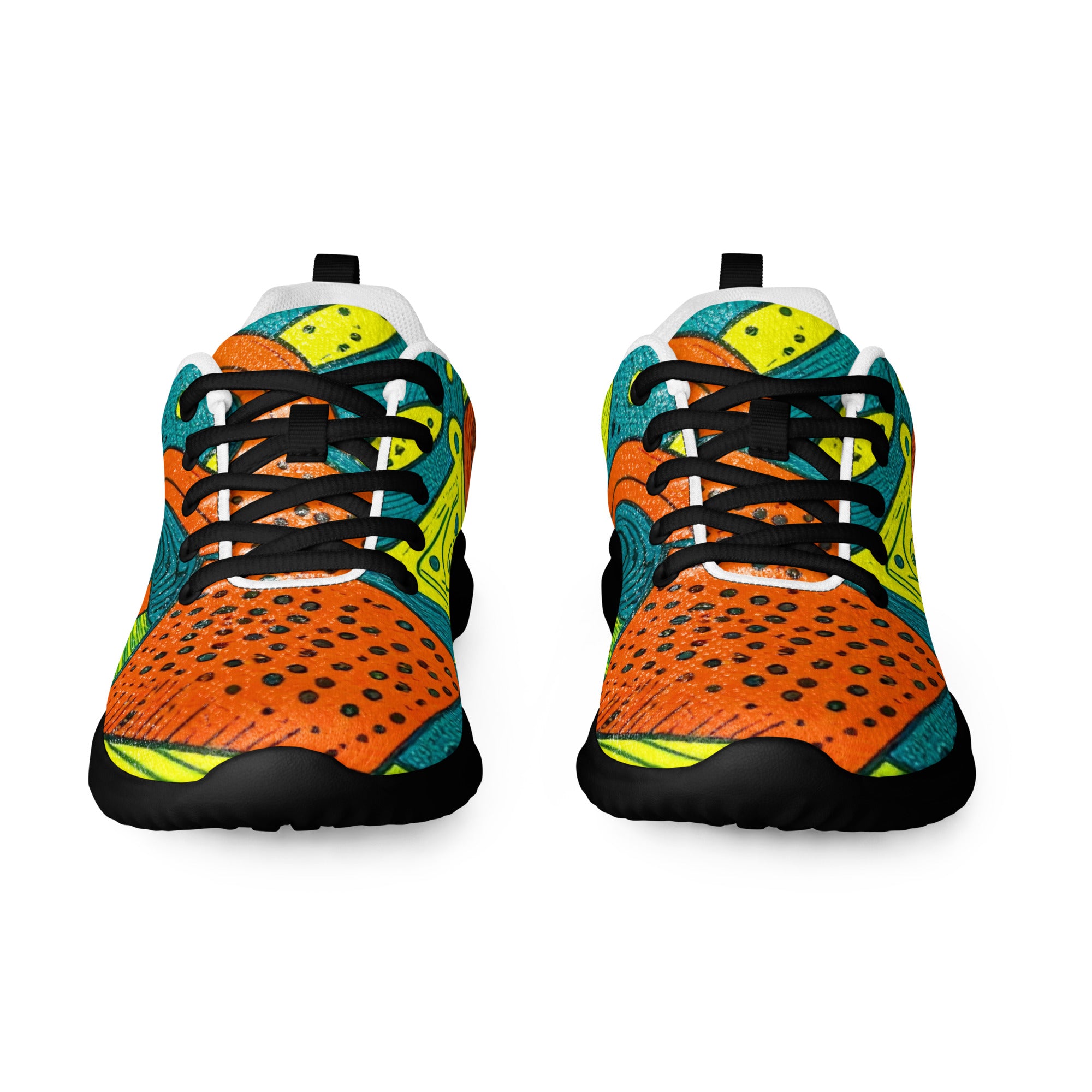 Men’s athletic shoes - Tropical Geo Athletic Shoes – Men’s Bold Abstract Print Sneakers by printfluence.net