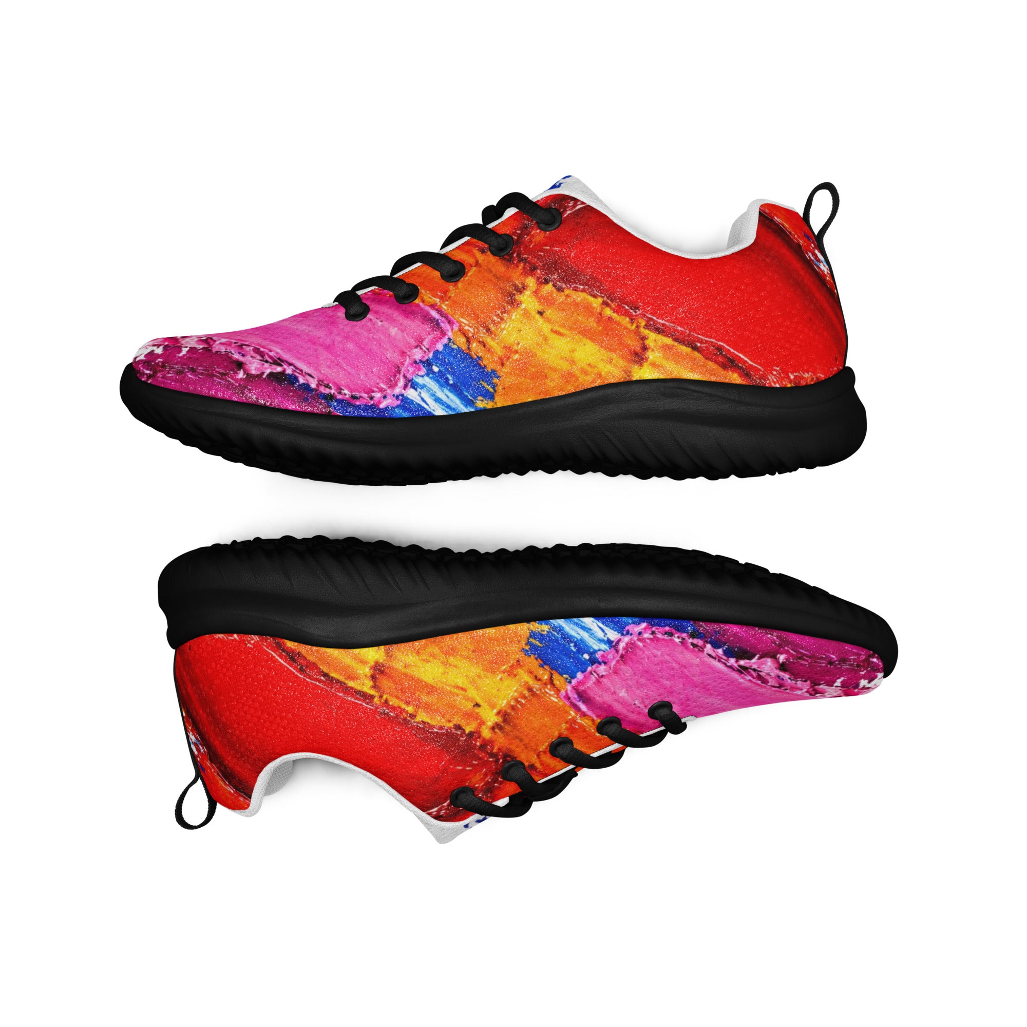 Men’s athletic shoes - Urban Pulse: Men’s Dynamic Abstract Art Athletic Shoes - Multi-Color Expression by printfluence.net