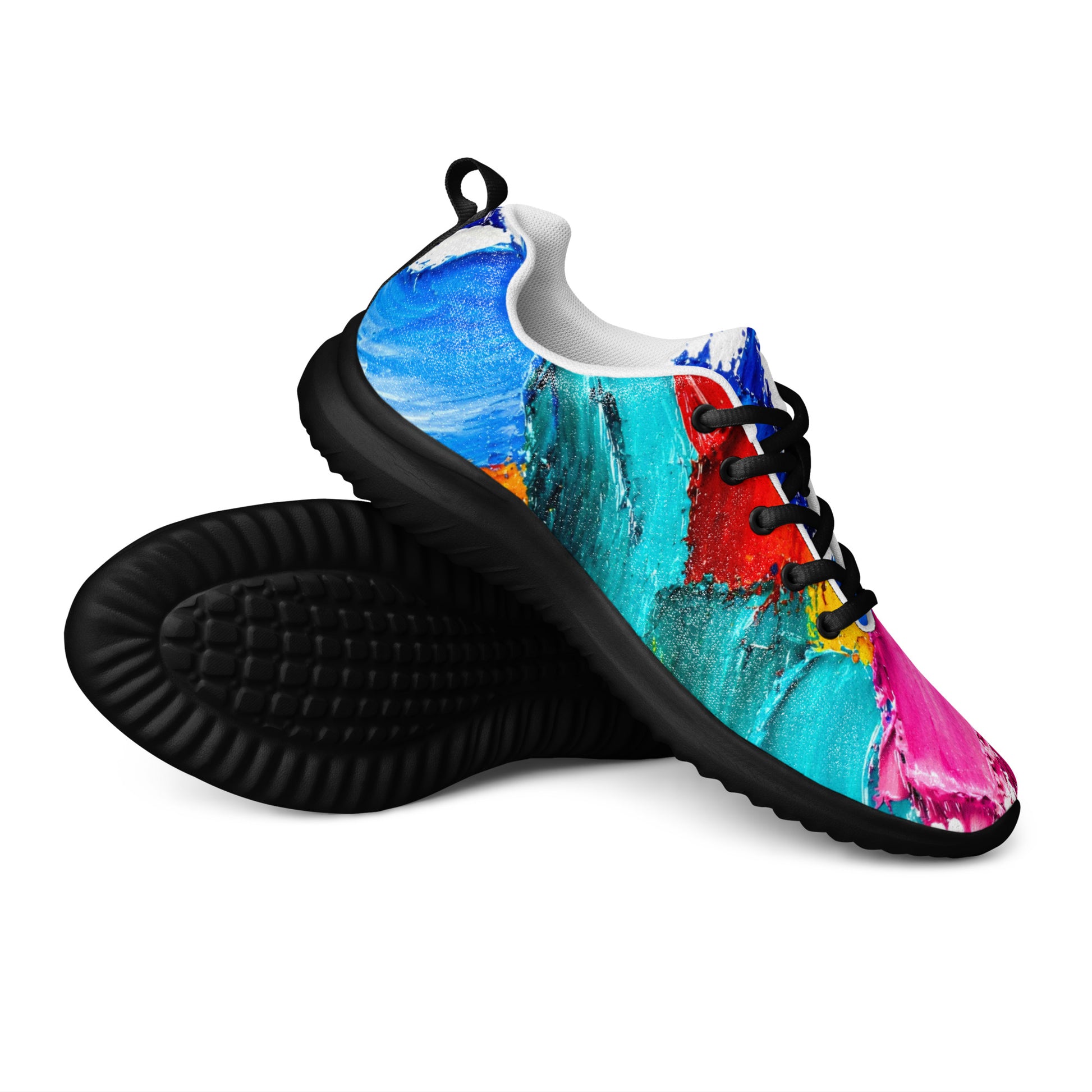 Men’s athletic shoes - Urban Pulse: Men’s Dynamic Abstract Art Athletic Shoes - Multi-Color Expression by printfluence.net