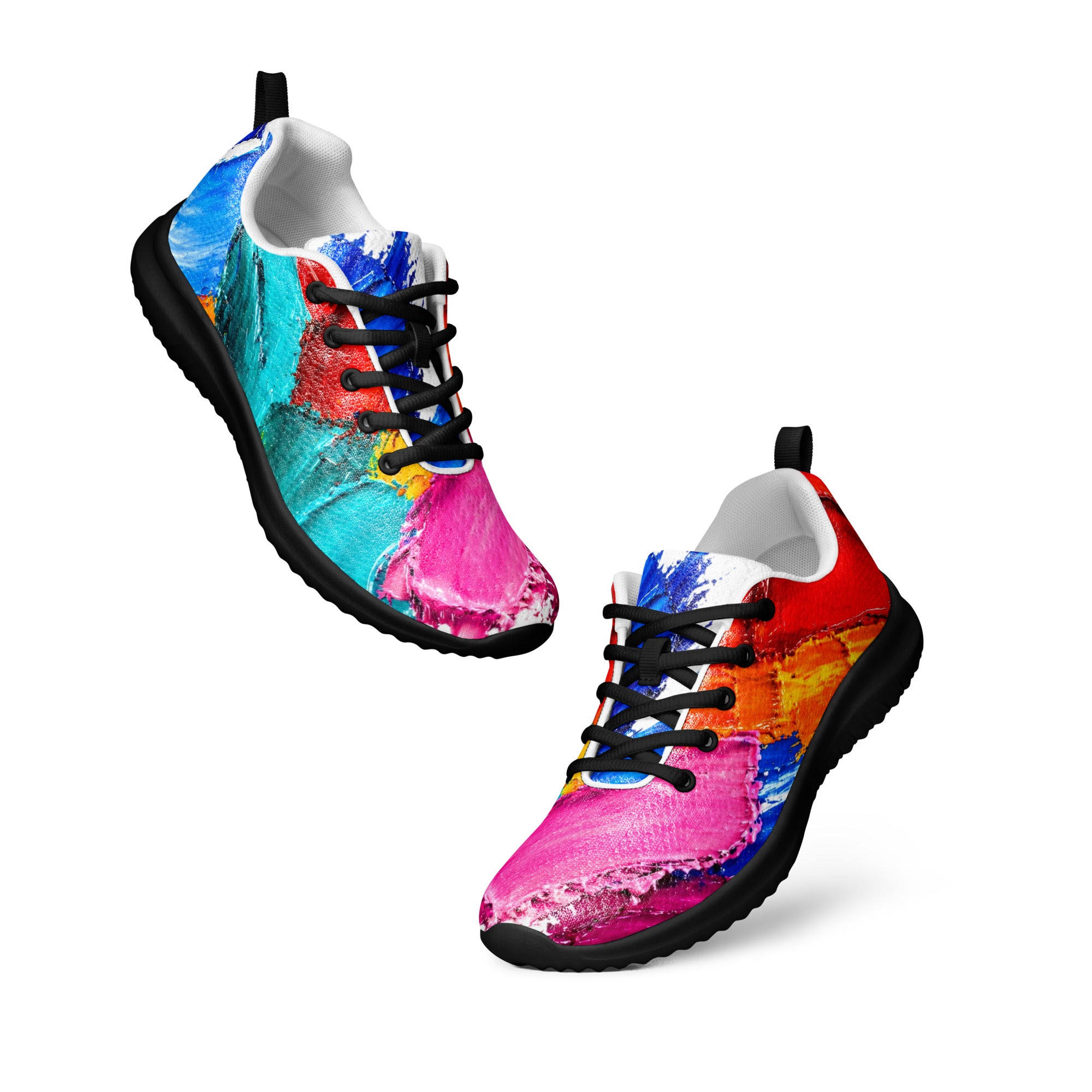 Men’s athletic shoes - Urban Pulse: Men’s Dynamic Abstract Art Athletic Shoes - Multi-Color Expression by printfluence.net
