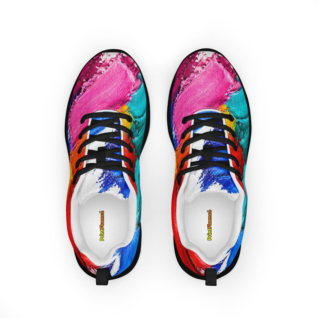 Men’s athletic shoes - Urban Pulse: Men’s Dynamic Abstract Art Athletic Shoes - Multi-Color Expression by printfluence.net