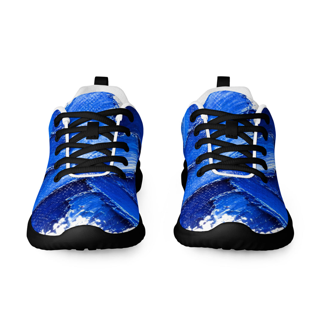Men’s athletic shoes - Azure Strike: Men’s Athletic Performance Shoes - Electric Blue Abstract Art by printfluence.net