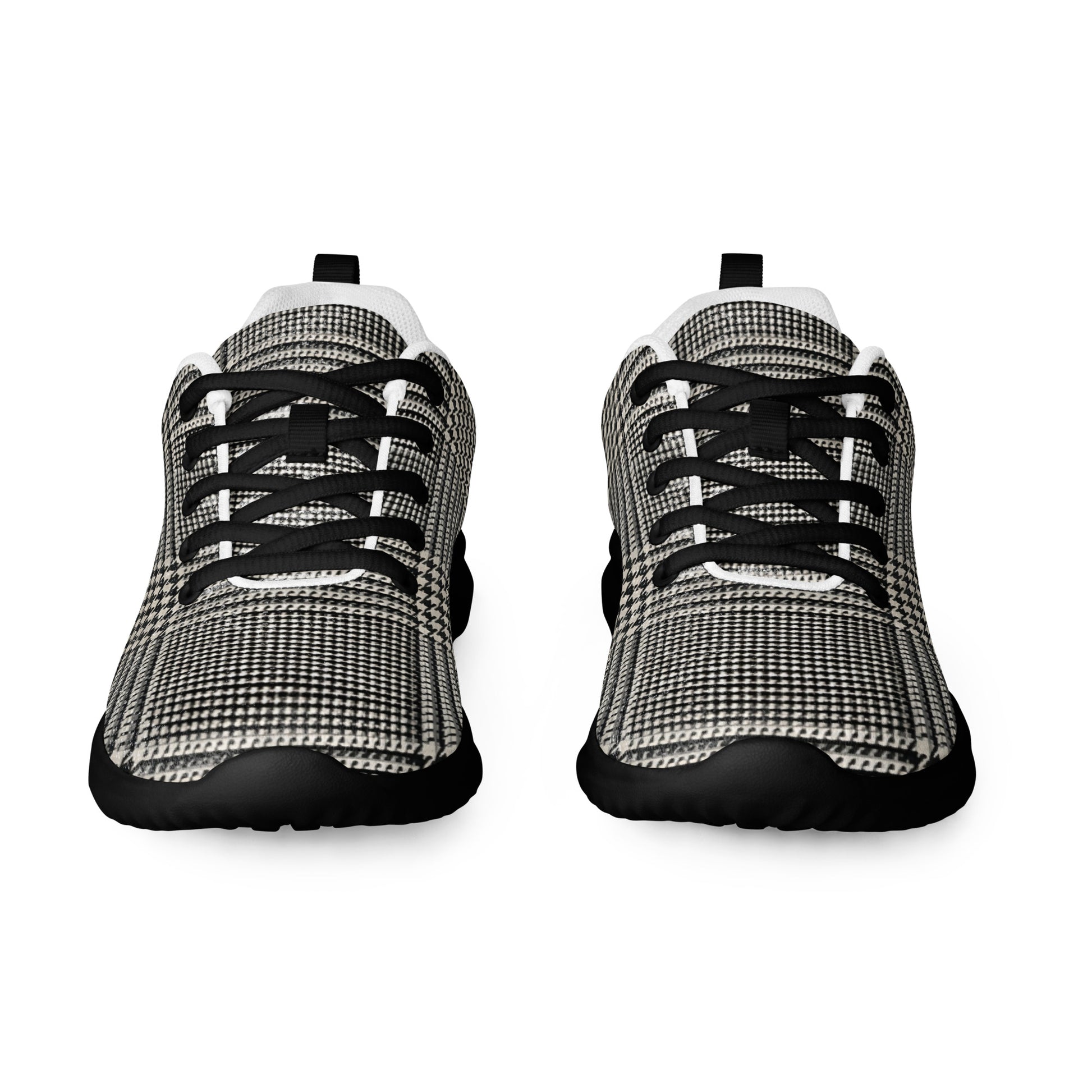 Men’s athletic shoes - Executive Pulse: Men’s Athletic Performance Shoes - Classic Grey Glen Plaid Pattern by printfluence.net