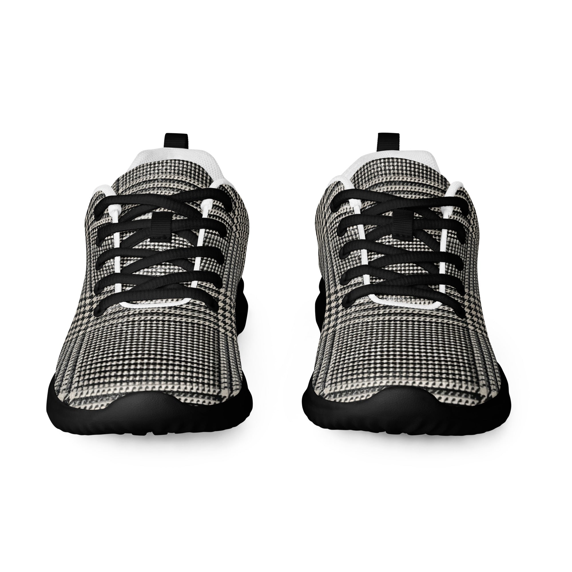 Men’s athletic shoes - Executive Pulse: Men’s Athletic Performance Shoes - Classic Grey Glen Plaid Pattern by printfluence.net