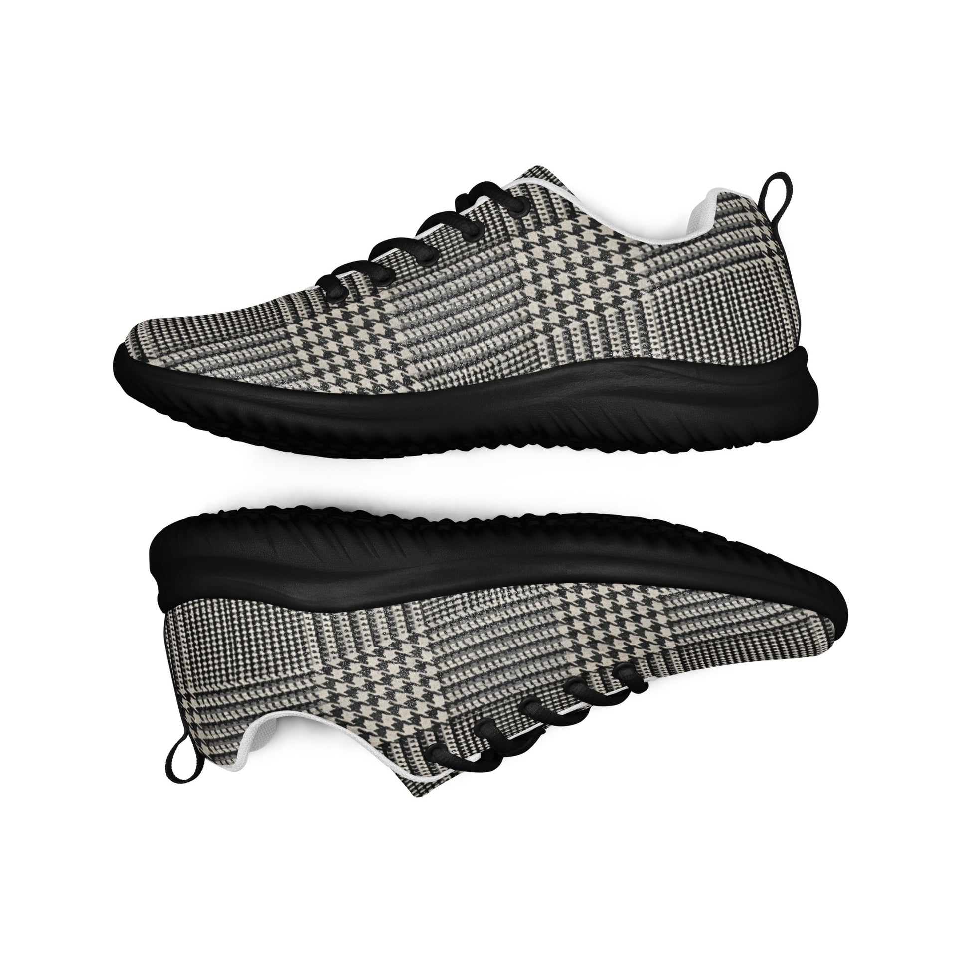 Men’s athletic shoes - Executive Pulse: Men’s Athletic Performance Shoes - Classic Grey Glen Plaid Pattern by printfluence.net