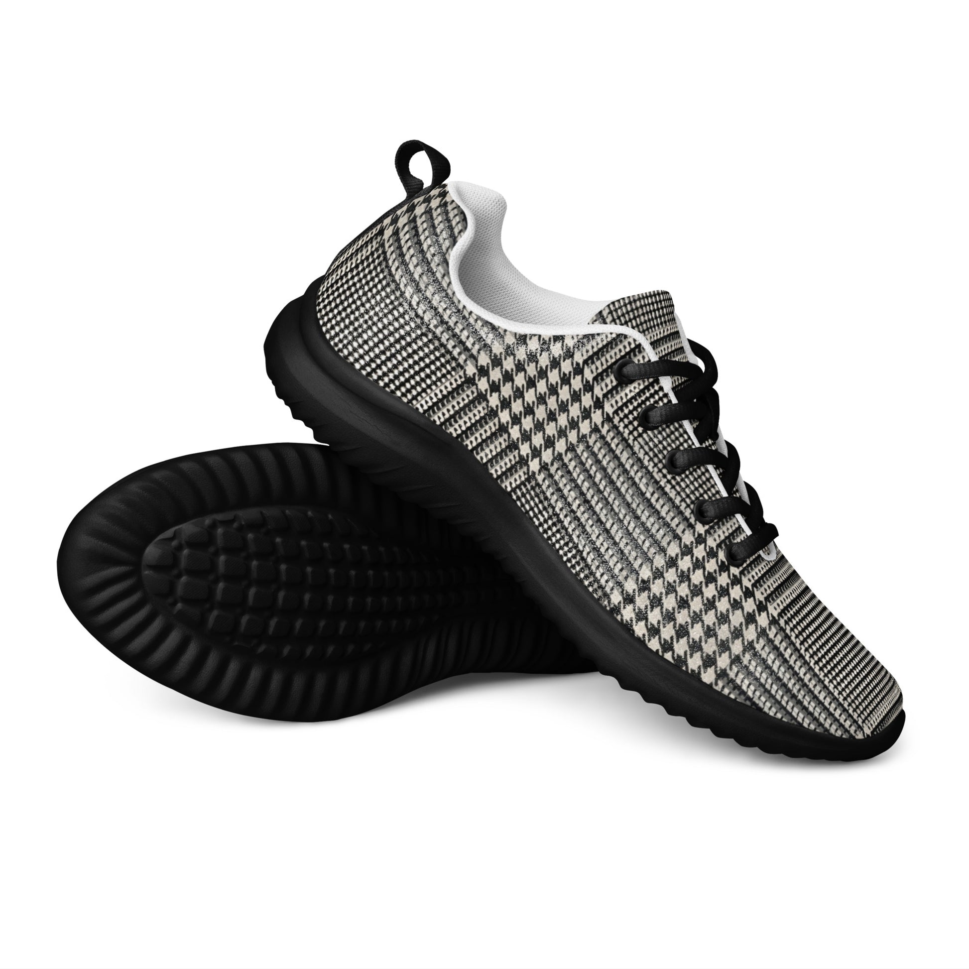 Men’s athletic shoes - Executive Pulse: Men’s Athletic Performance Shoes - Classic Grey Glen Plaid Pattern by printfluence.net