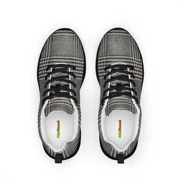 Men’s athletic shoes - Executive Pulse: Men’s Athletic Performance Shoes - Classic Grey Glen Plaid Pattern by printfluence.net