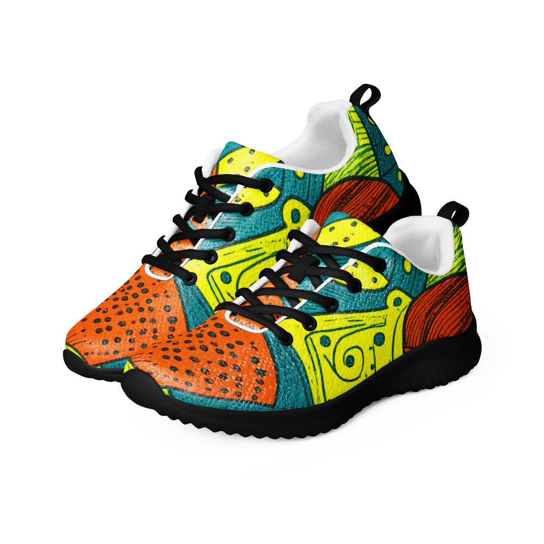 Men’s athletic shoes - Tropical Geo Athletic Shoes – Men’s Bold Abstract Print Sneakers by printfluence.net