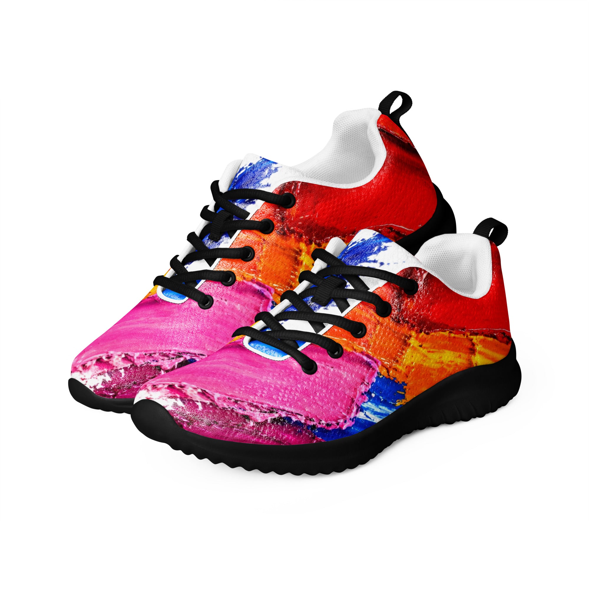 Men’s athletic shoes - Urban Pulse: Men’s Dynamic Abstract Art Athletic Shoes - Multi-Color Expression by printfluence.net