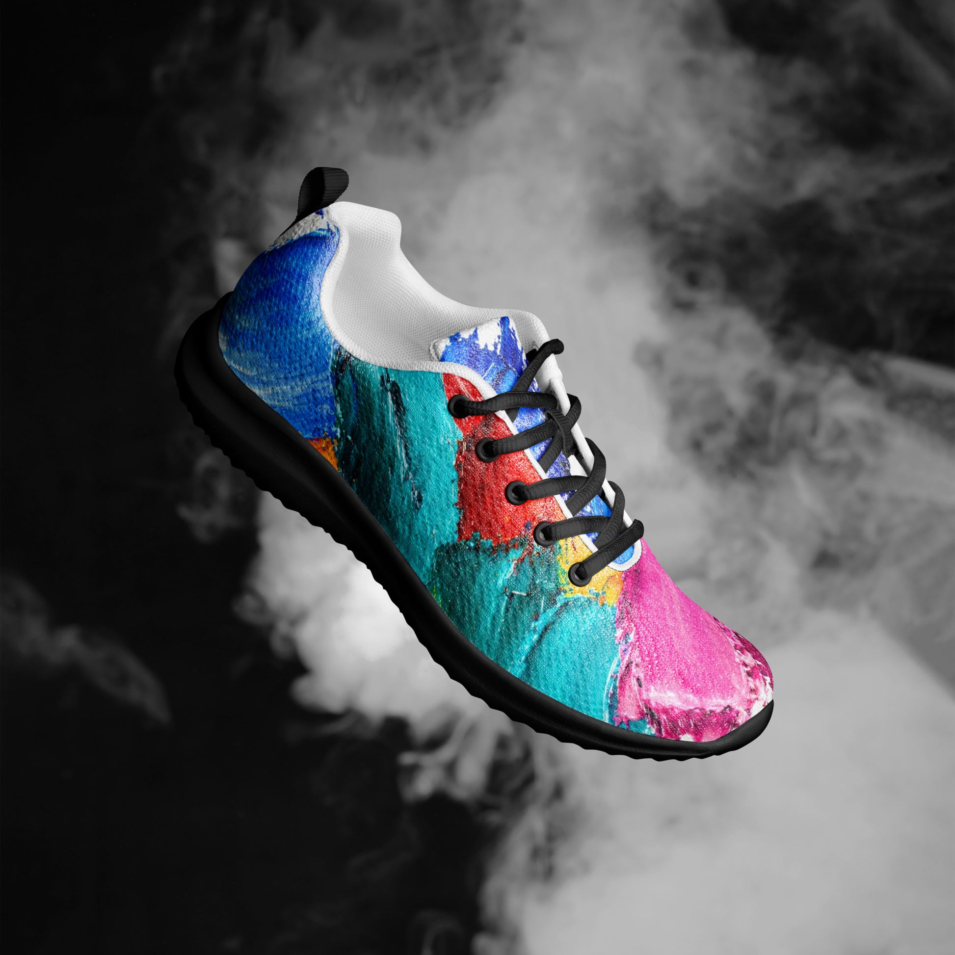 Men’s athletic shoes - Urban Pulse: Men’s Dynamic Abstract Art Athletic Shoes - Multi-Color Expression by printfluence.net