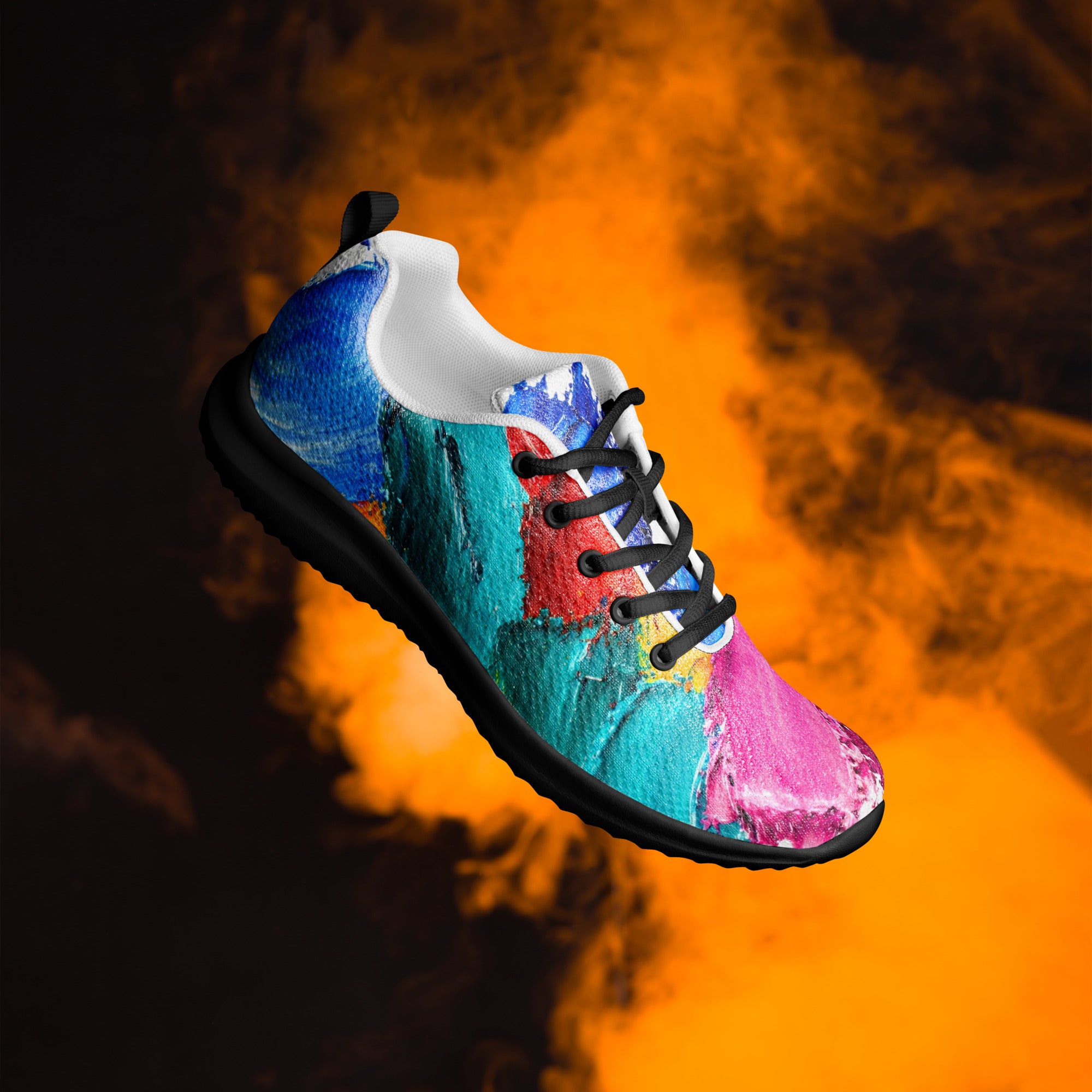 Men’s athletic shoes - Urban Pulse: Men’s Dynamic Abstract Art Athletic Shoes - Multi-Color Expression by printfluence.net