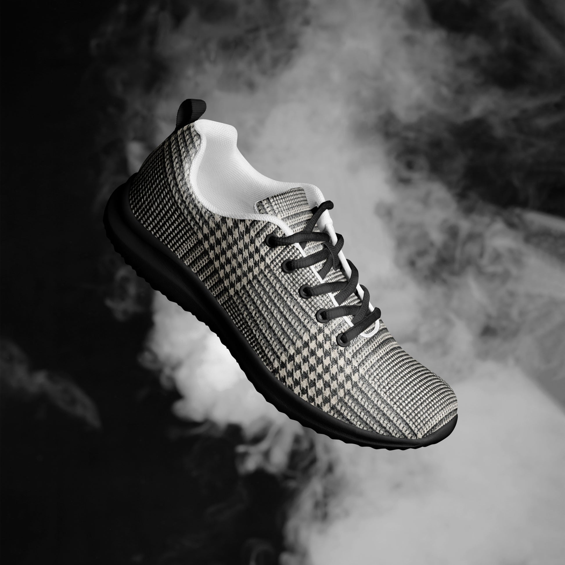 Men’s athletic shoes - Executive Pulse: Men’s Athletic Performance Shoes - Classic Grey Glen Plaid Pattern by printfluence.net