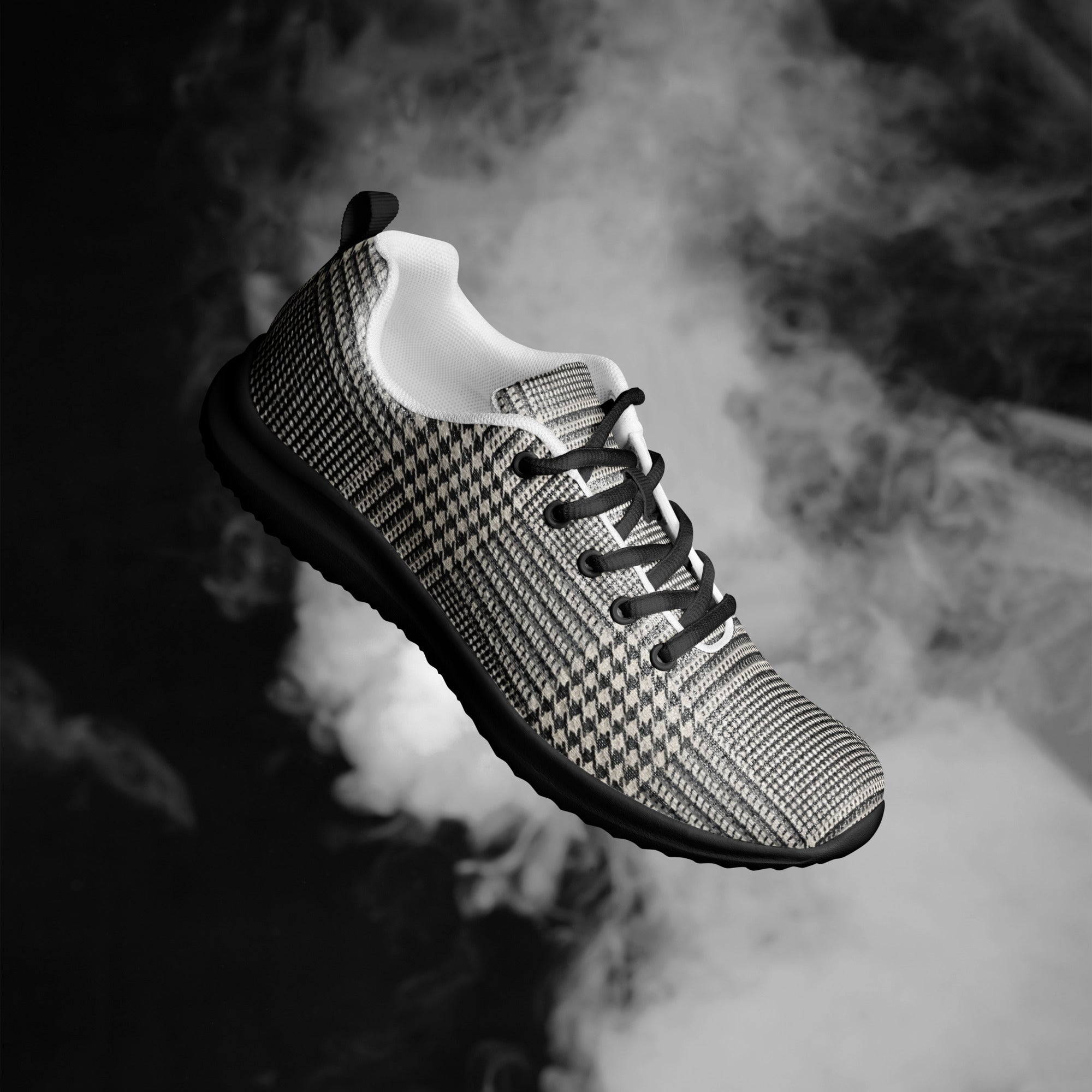 Men’s athletic shoes - Executive Pulse: Men’s Athletic Performance Shoes - Classic Grey Glen Plaid Pattern by printfluence.net