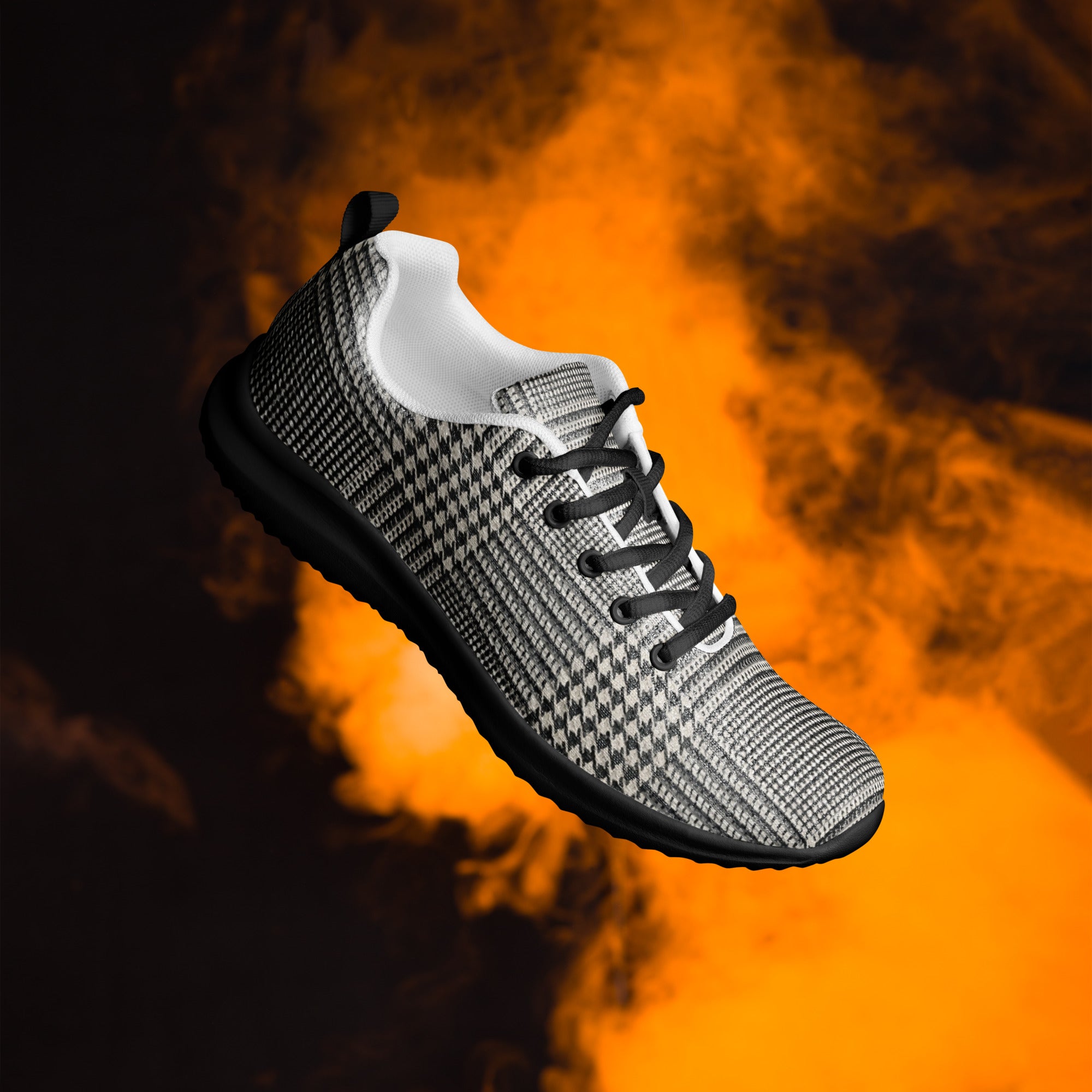 Men’s athletic shoes - Executive Pulse: Men’s Athletic Performance Shoes - Classic Grey Glen Plaid Pattern by printfluence.net