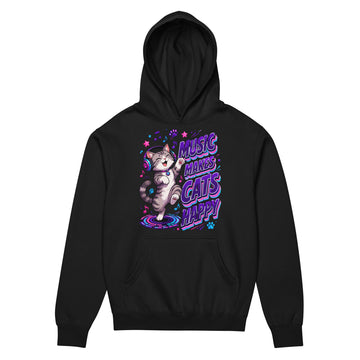 Elite Music Makes Cats Happy - Premium Luxury Men’s Box Hoodie for Cat Lovers by printfluence.net