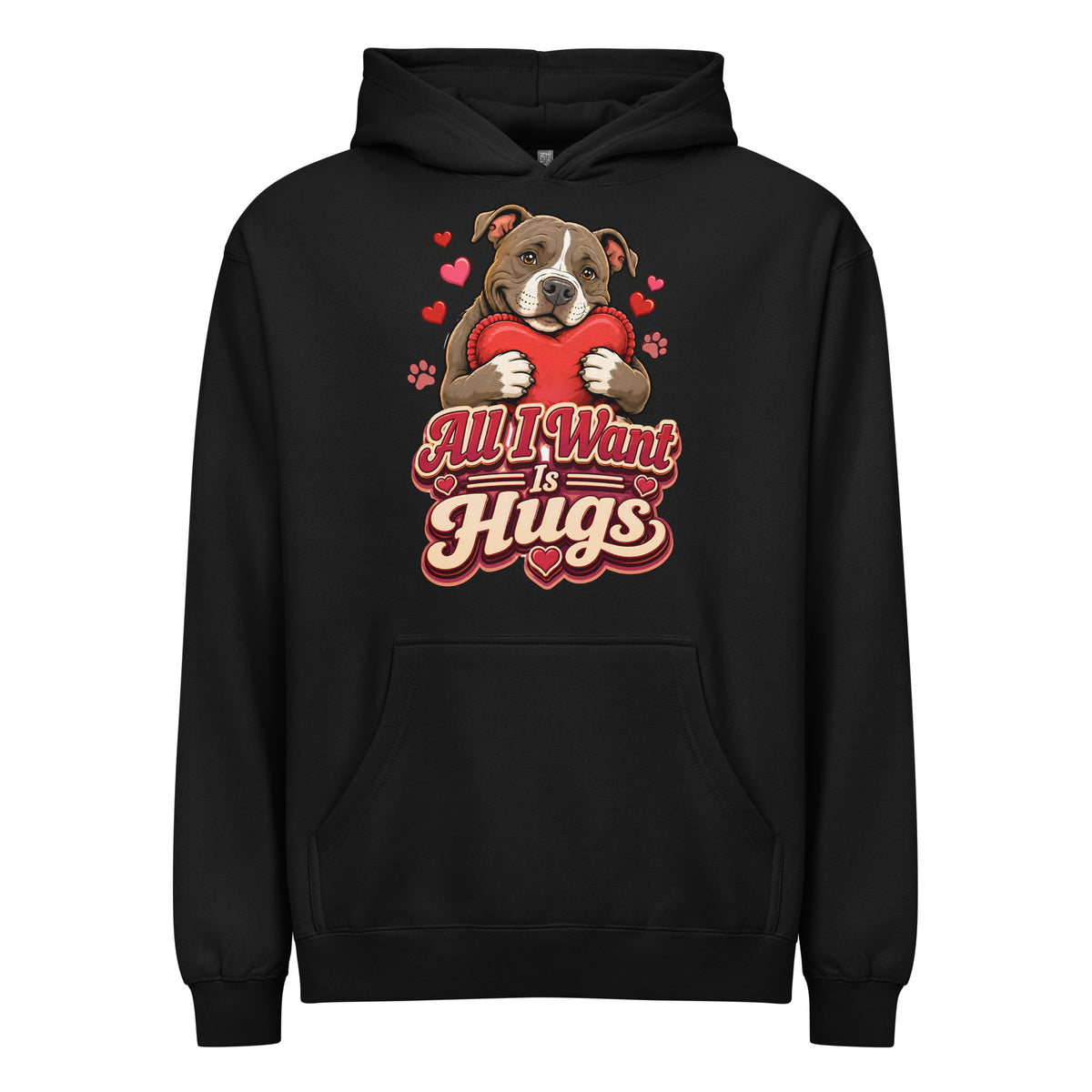 All I Want Is Hugs Pitbull Lovers Men's Box Hoodie by printfluence.net
