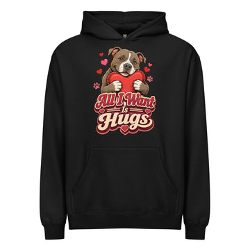 All I Want Is Hugs Pitbull Lovers Men's Box Hoodie by printfluence.net