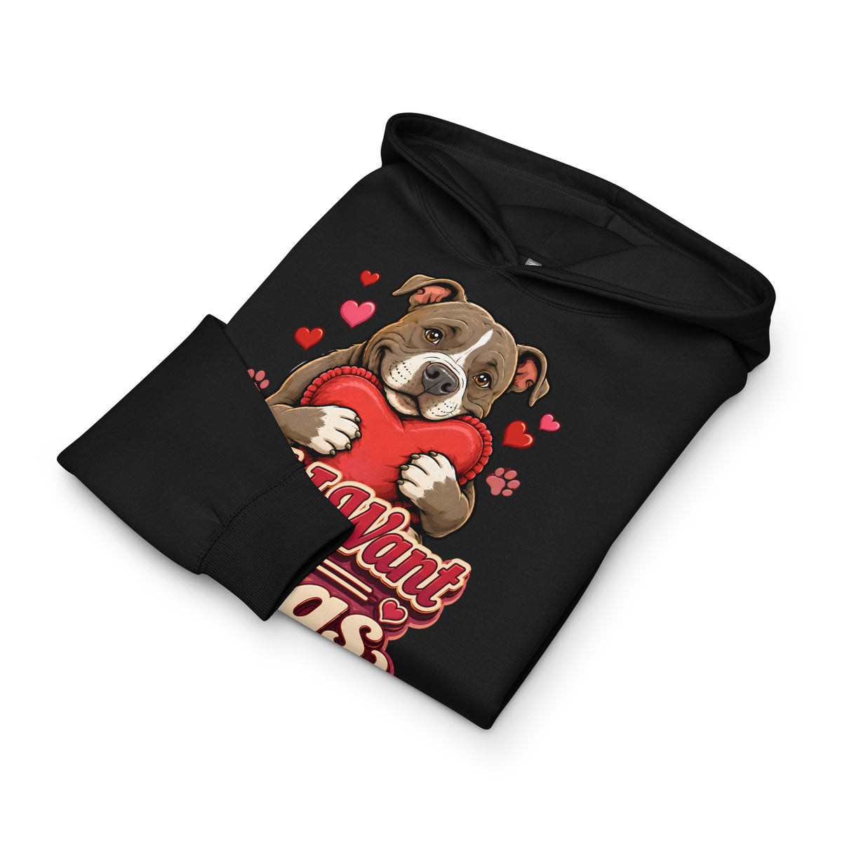 All I Want Is Hugs Pitbull Lovers Men's Box Hoodie by printfluence.net