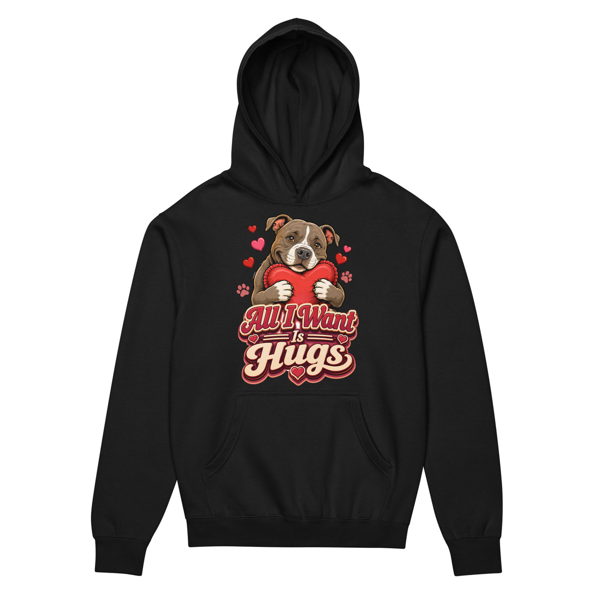 All I Want Is Hugs Pitbull Lovers Men's Box Hoodie by printfluence.net