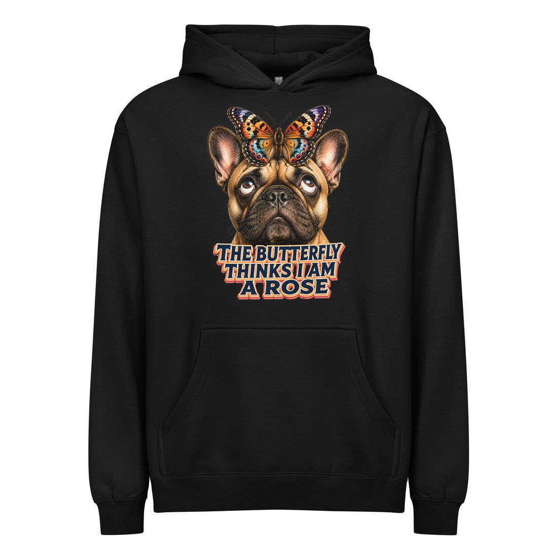 Mens French Bulldog Lovers Hoodie Butterfly Rose Box Pullover Streetwear Retro by printfluence.net
