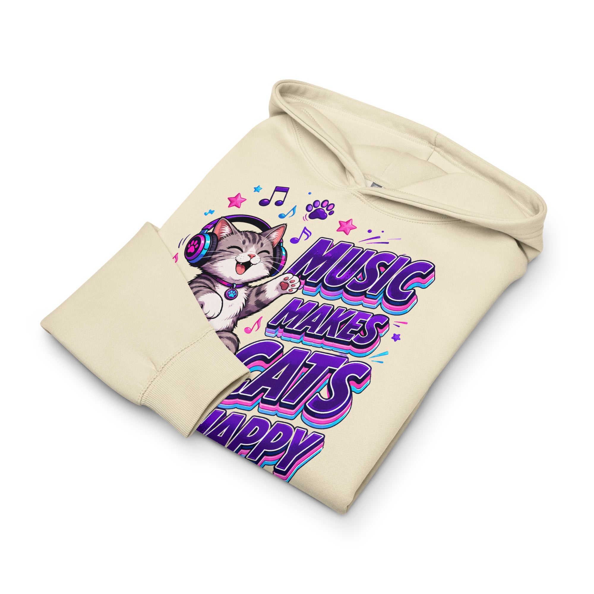 Elite Music Makes Cats Happy - Premium Luxury Men’s Box Hoodie for Cat Lovers by printfluence.net