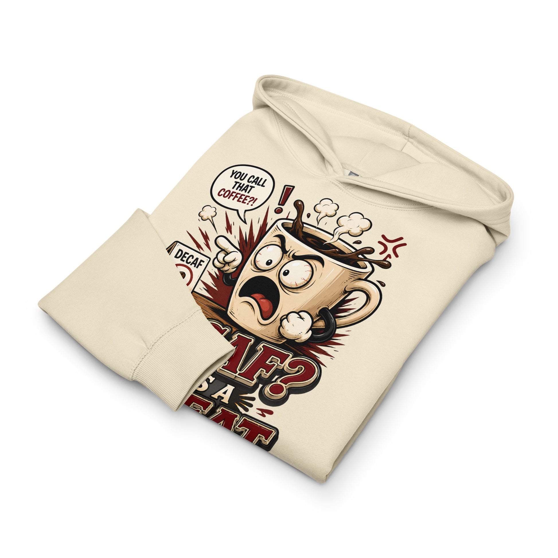 Funny Coffee Lover Ringer Tee - Decaf? That's A Threat! Custom Graphic T-Shirt by printfluence.net