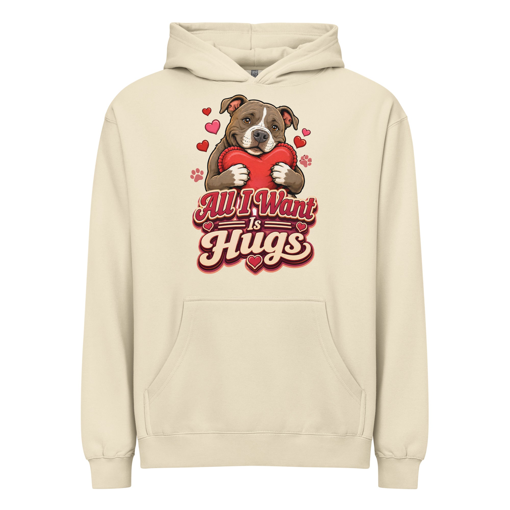 All I Want Is Hugs Pitbull Lovers Men's Box Hoodie by printfluence.net