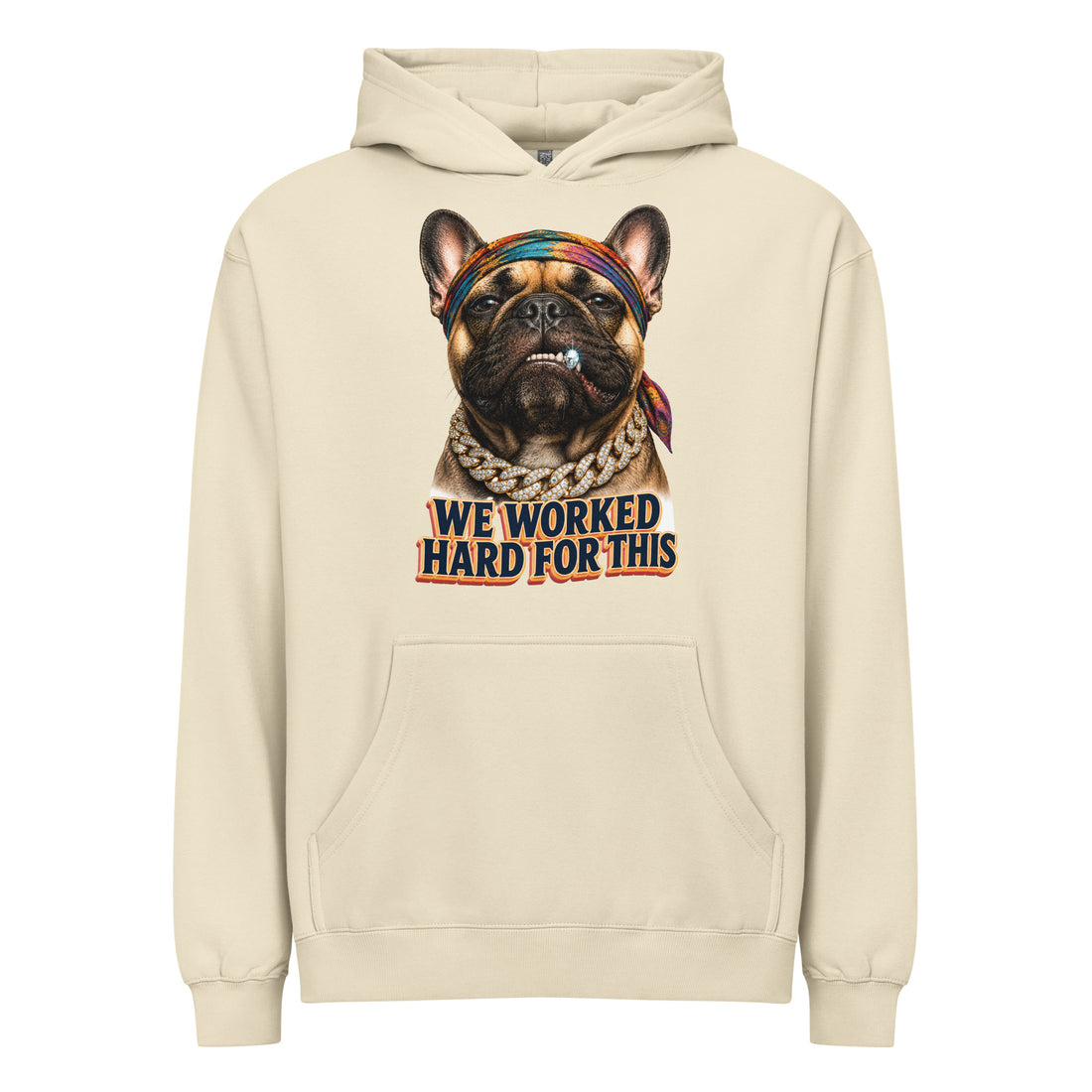 Hustle Frenchie Box Hoodie - Men's Heavyweight French Bulldog Lovers Pullover H-7 by printfluence.net