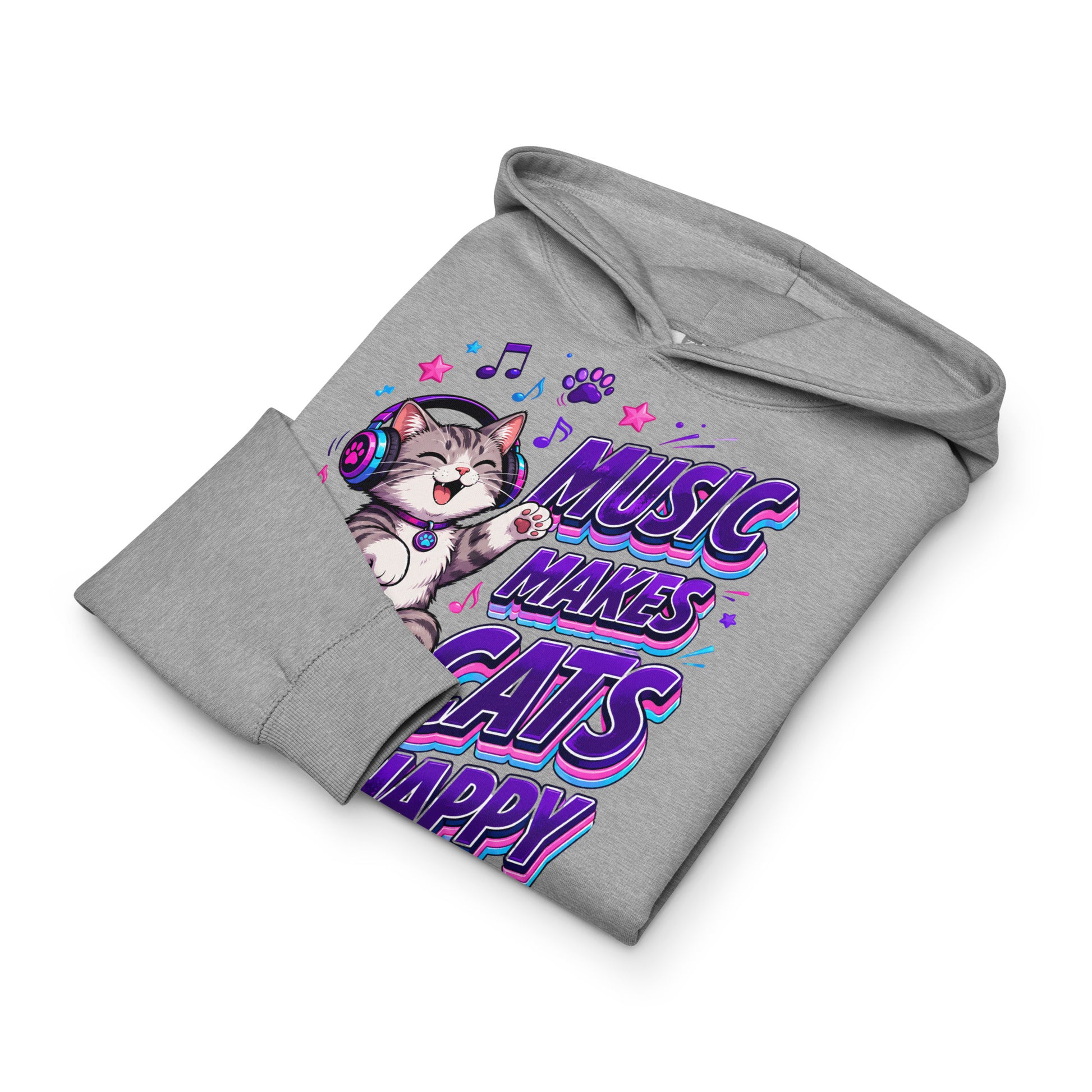 Elite Music Makes Cats Happy - Premium Luxury Men’s Box Hoodie for Cat Lovers by printfluence.net