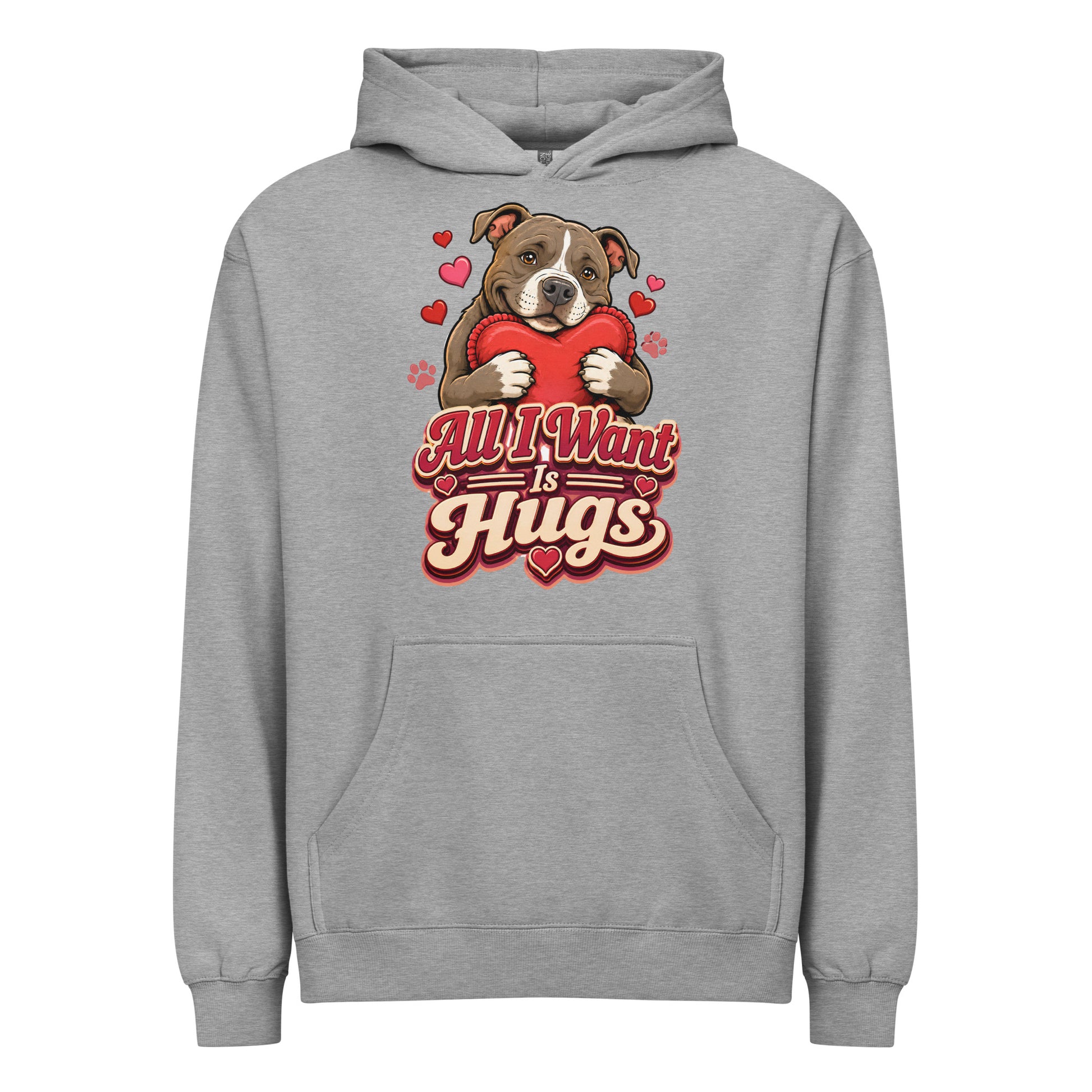 All I Want Is Hugs Pitbull Lovers Men's Box Hoodie by printfluence.net