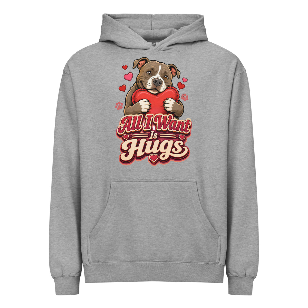 All I Want Is Hugs Pitbull Lovers Men's Box Hoodie by printfluence.net