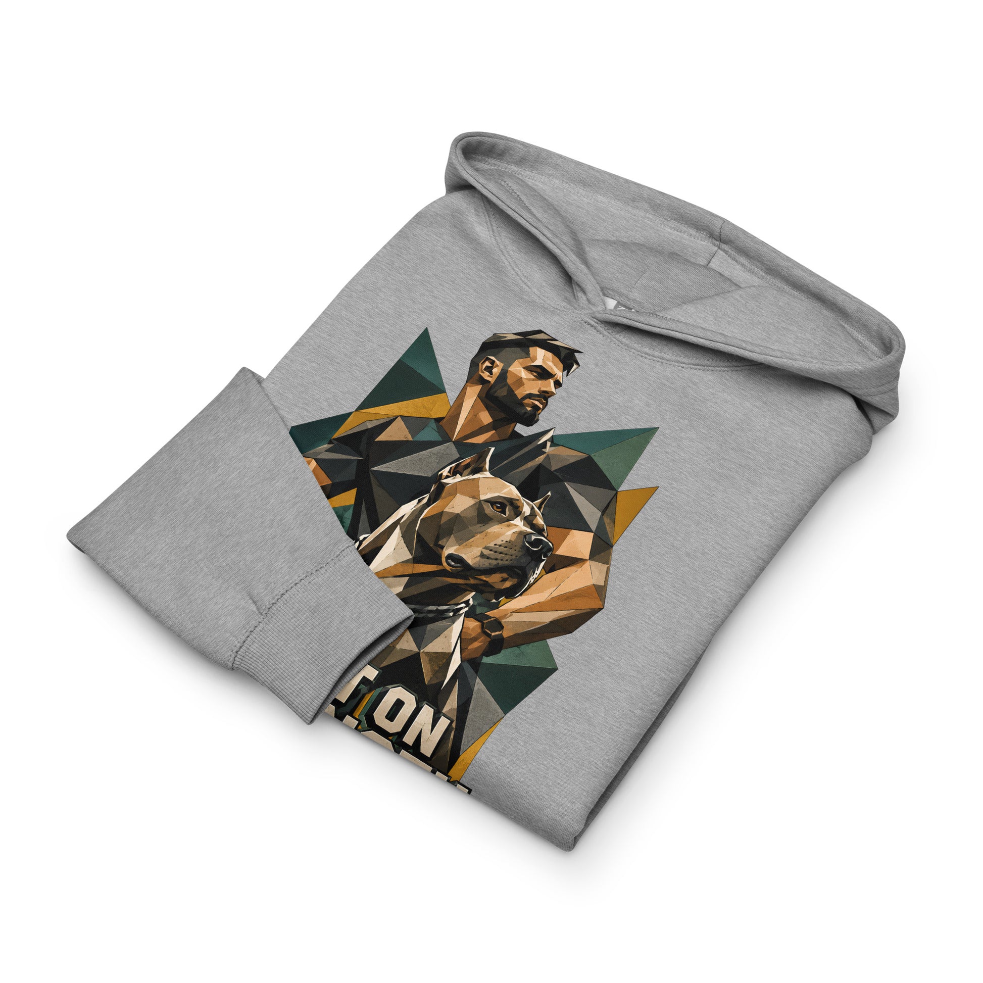 Built on Strength Box Hoodie - Polygonal Pitbull Lovers Oversized Pullover H-7 by printfluence.net