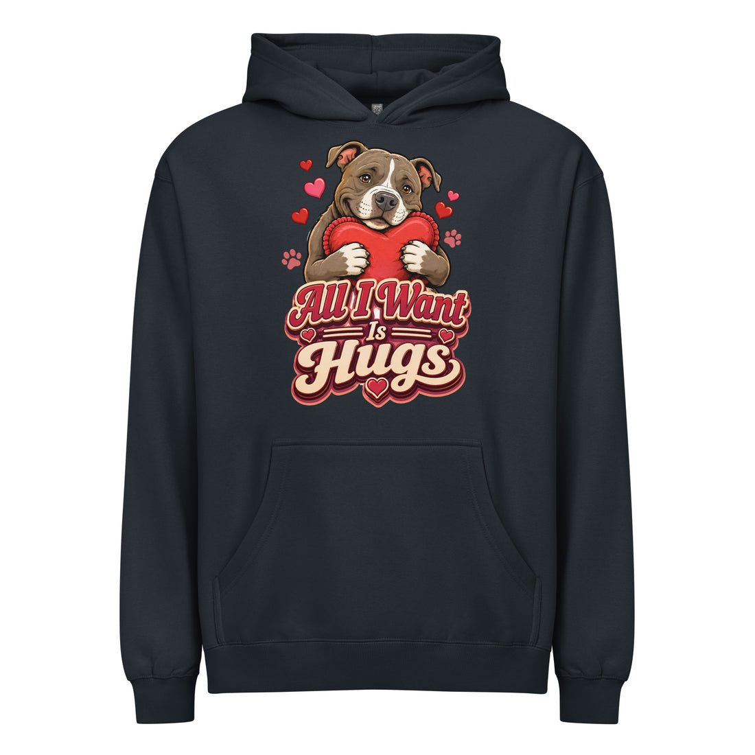 All I Want Is Hugs Pitbull Lovers Men's Box Hoodie by printfluence.net