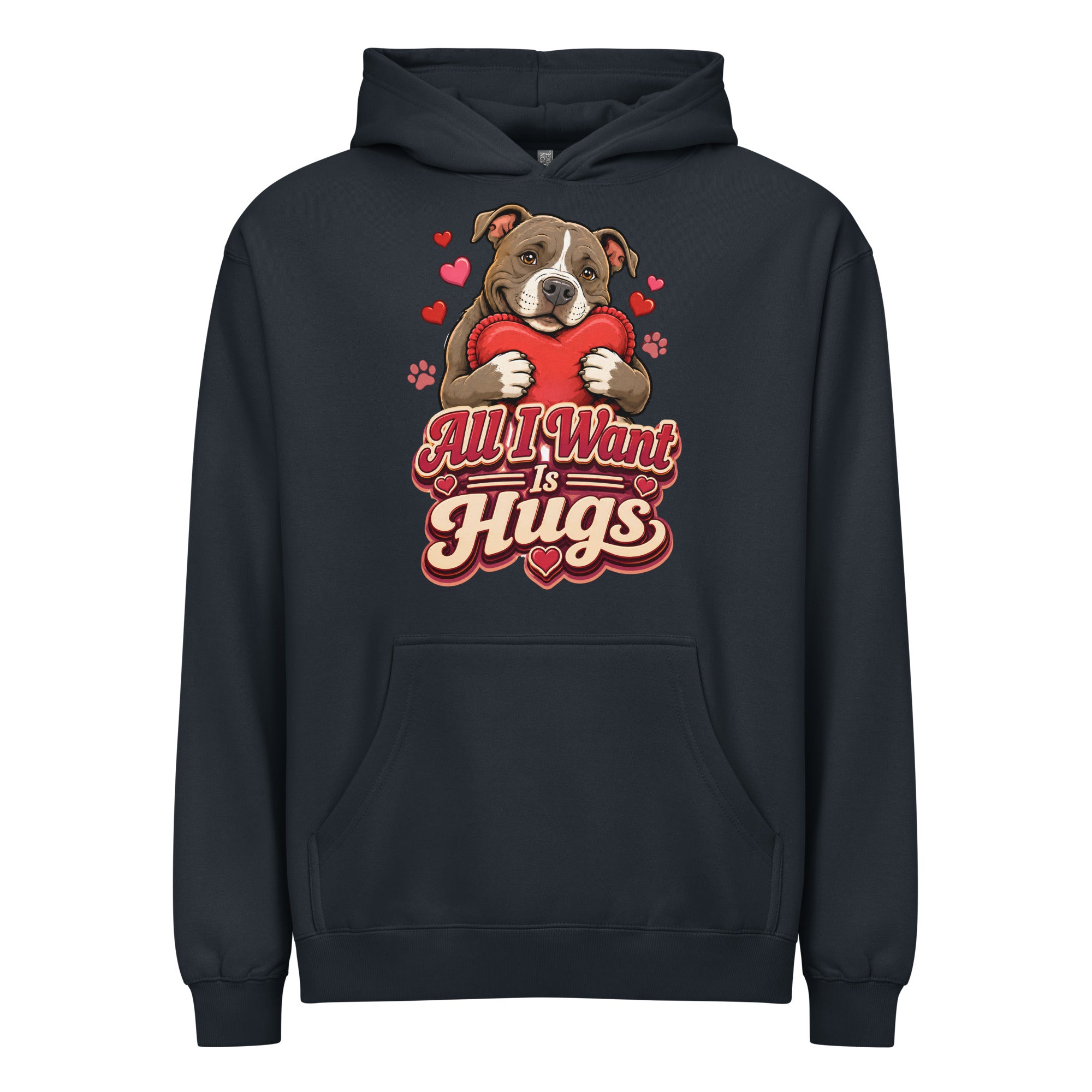 All I Want Is Hugs Pitbull Lovers Men's Box Hoodie by printfluence.net