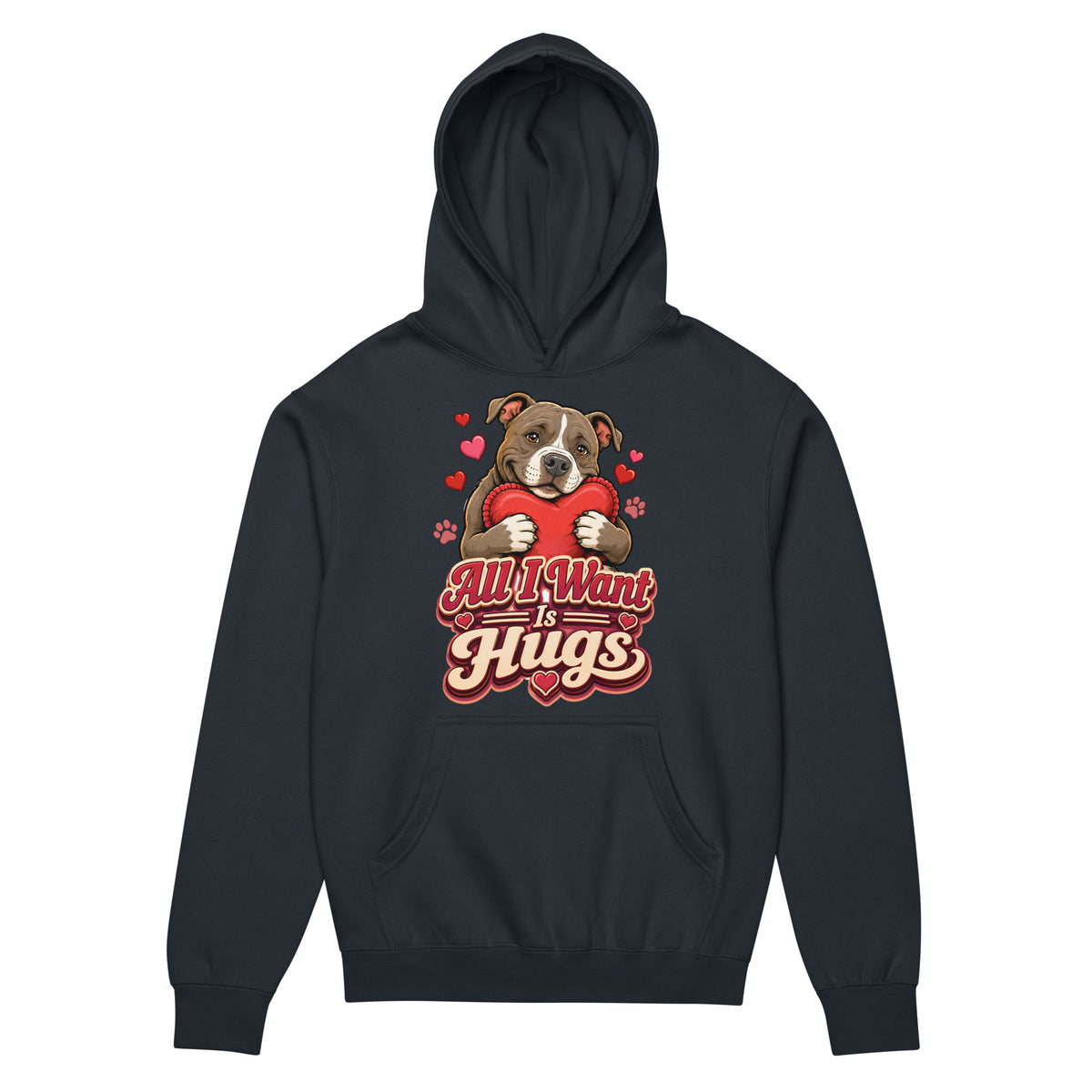 All I Want Is Hugs Pitbull Lovers Men's Box Hoodie by printfluence.net