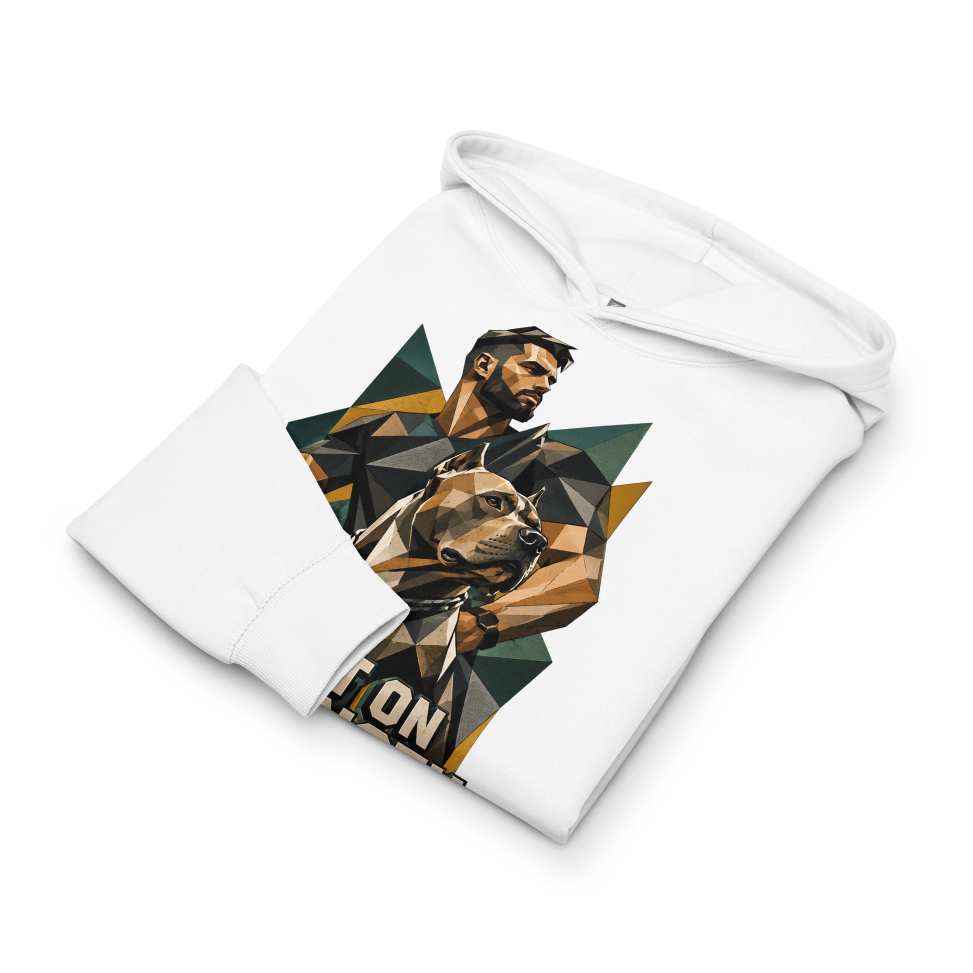 Built on Strength Box Hoodie - Polygonal Pitbull Lovers Oversized Pullover H-7 by printfluence.net