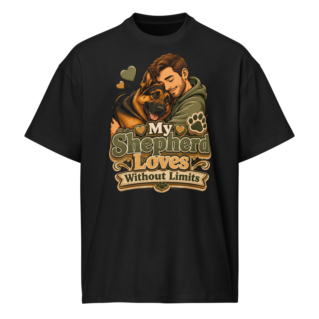German Shepherd Loves Without Limits Box Tee by printfluence.net