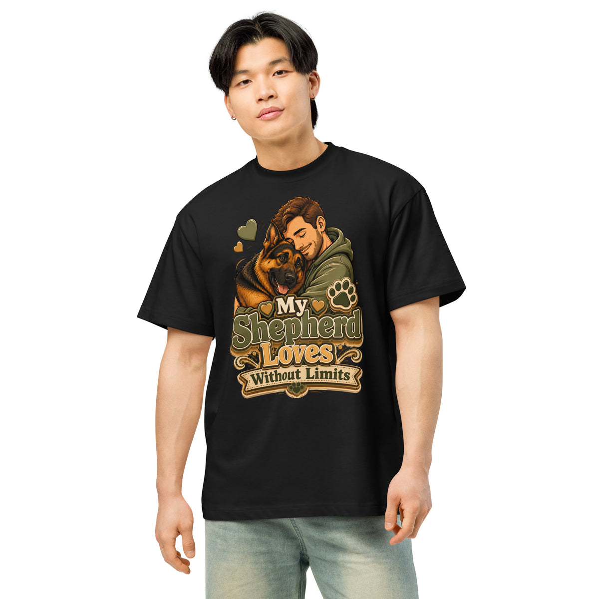 German Shepherd Loves Without Limits Box Tee by printfluence.net