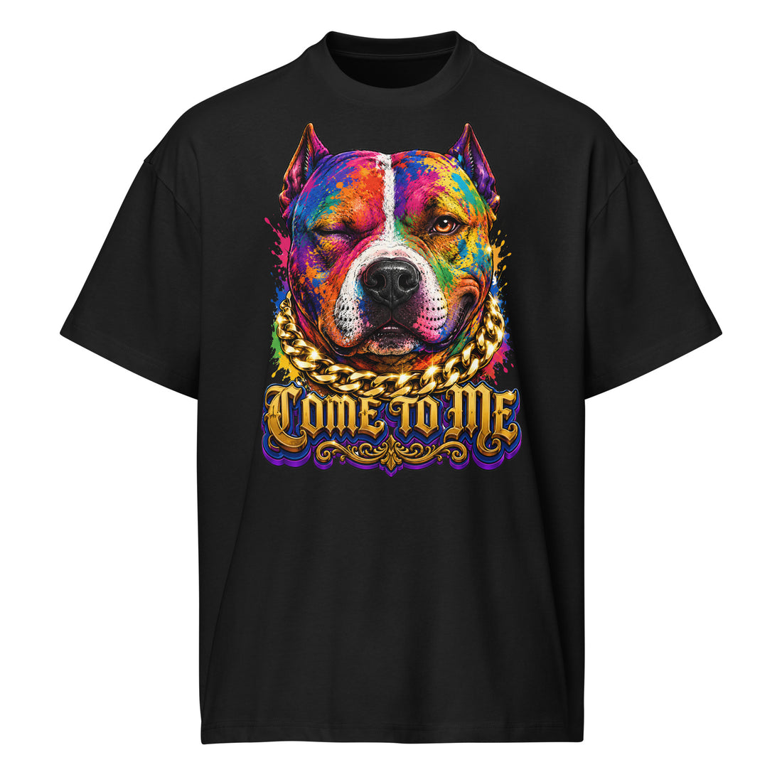 Come To Me Box Tee Pitbull Lovers Retro Streetwear T Shirt by printfluence.net