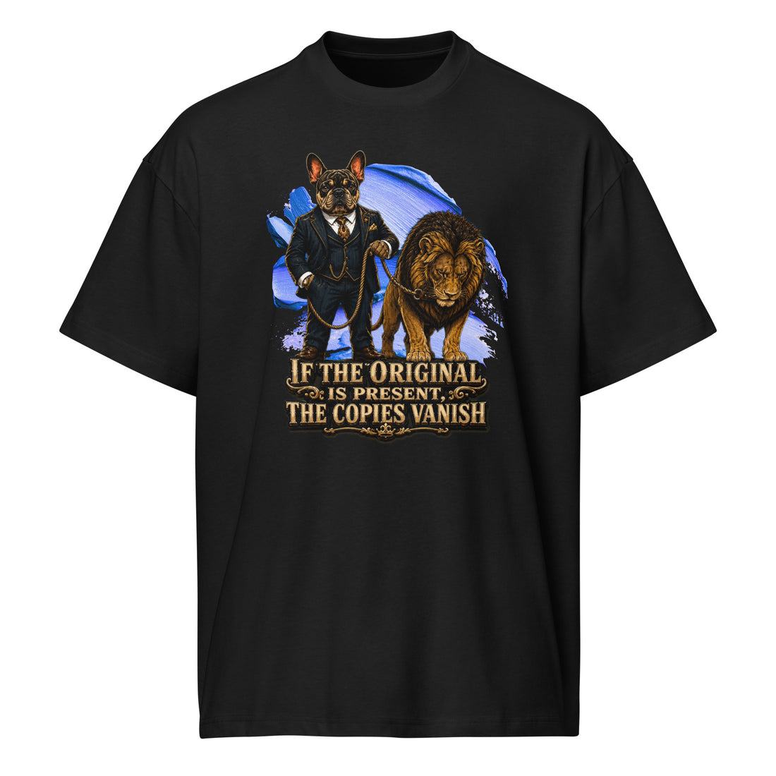 Original Boss Frenchie Men’s Box Tee - Funny French Bulldog Lion Owner Shirt T-4 by printfluence.net
