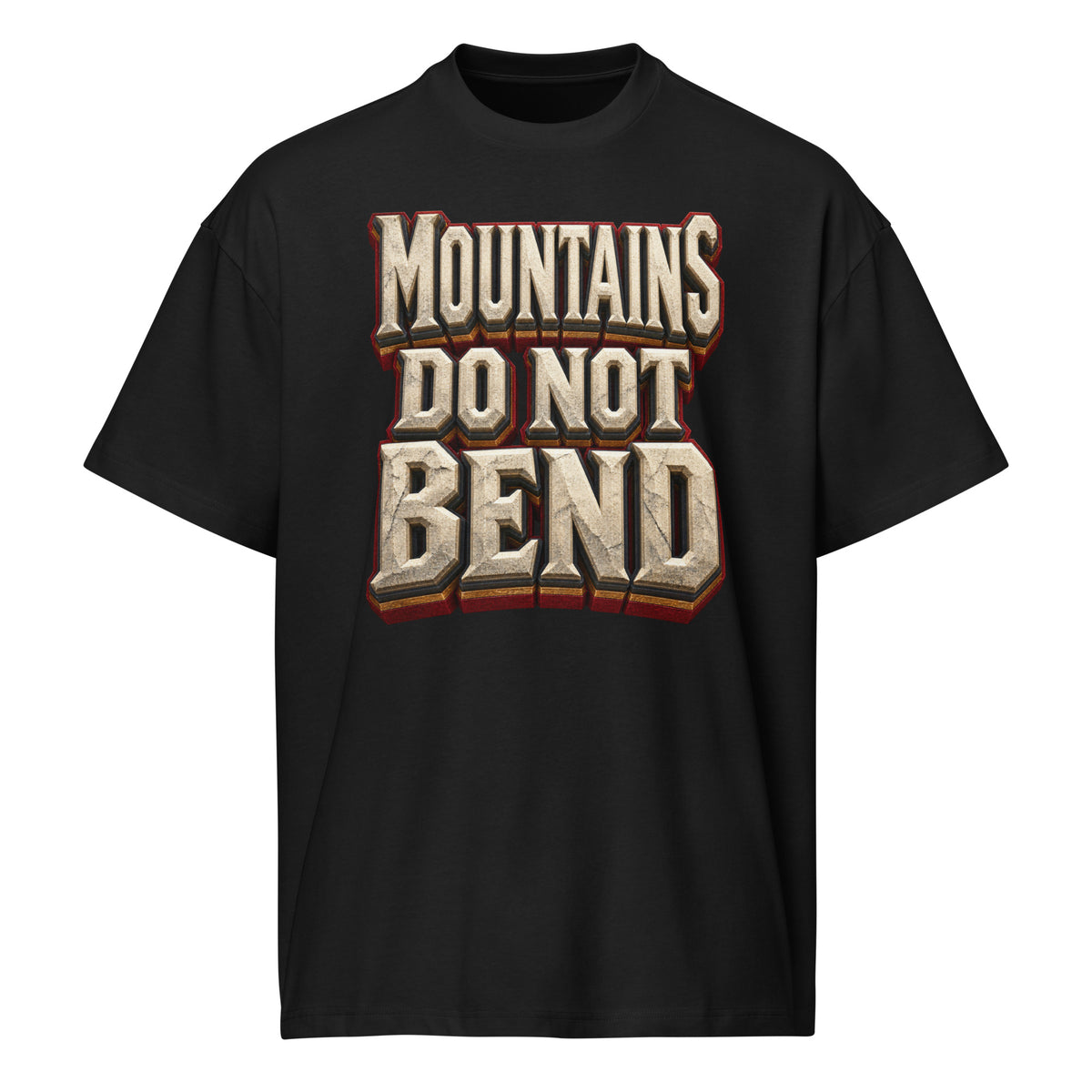 Inspirational Quotes Lovers | Men's Box Tee — MOUNTAINS DO NOT BEND by printfluence