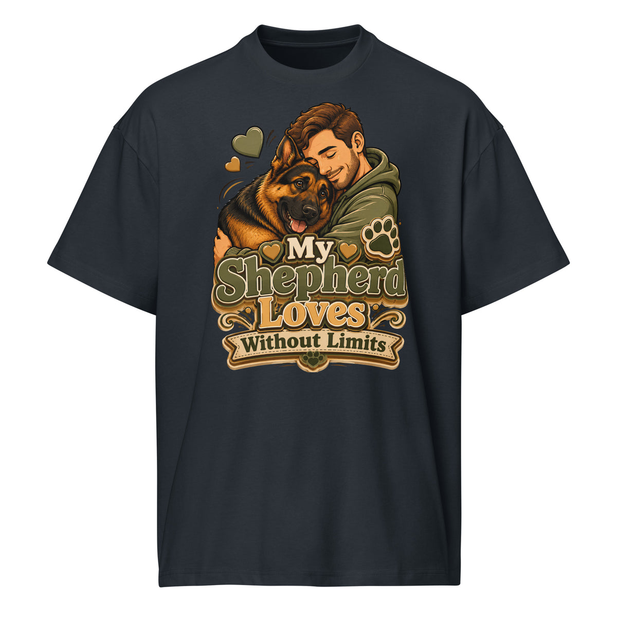 German Shepherd Loves Without Limits Box Tee by printfluence.net