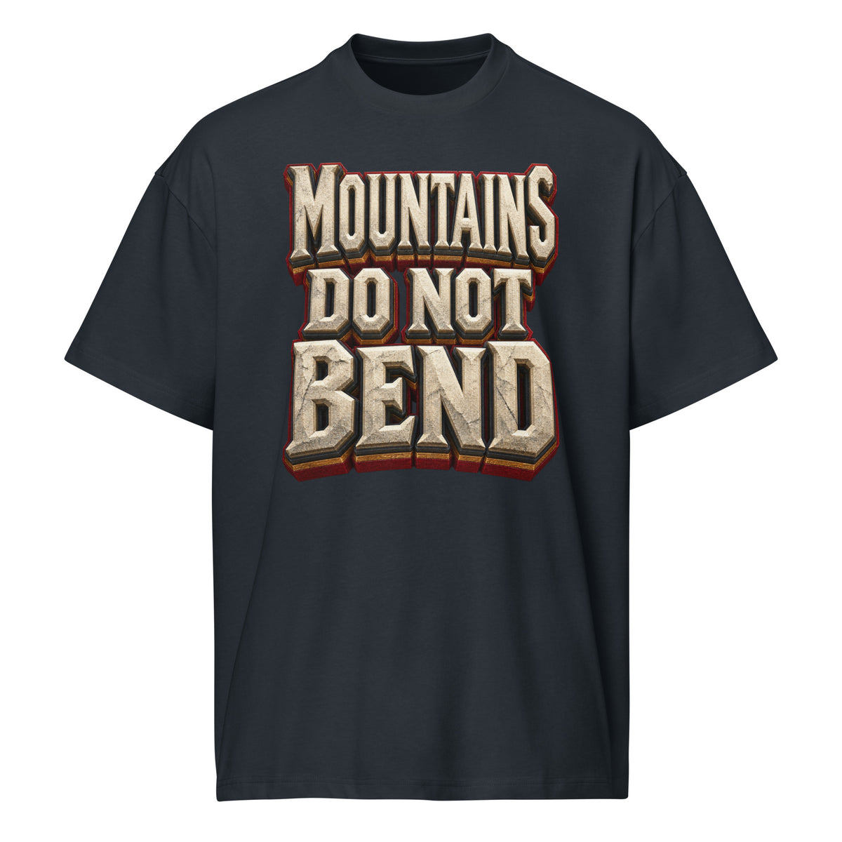 Inspirational Quotes Lovers | Men's Box Tee — MOUNTAINS DO NOT BEND by printfluence