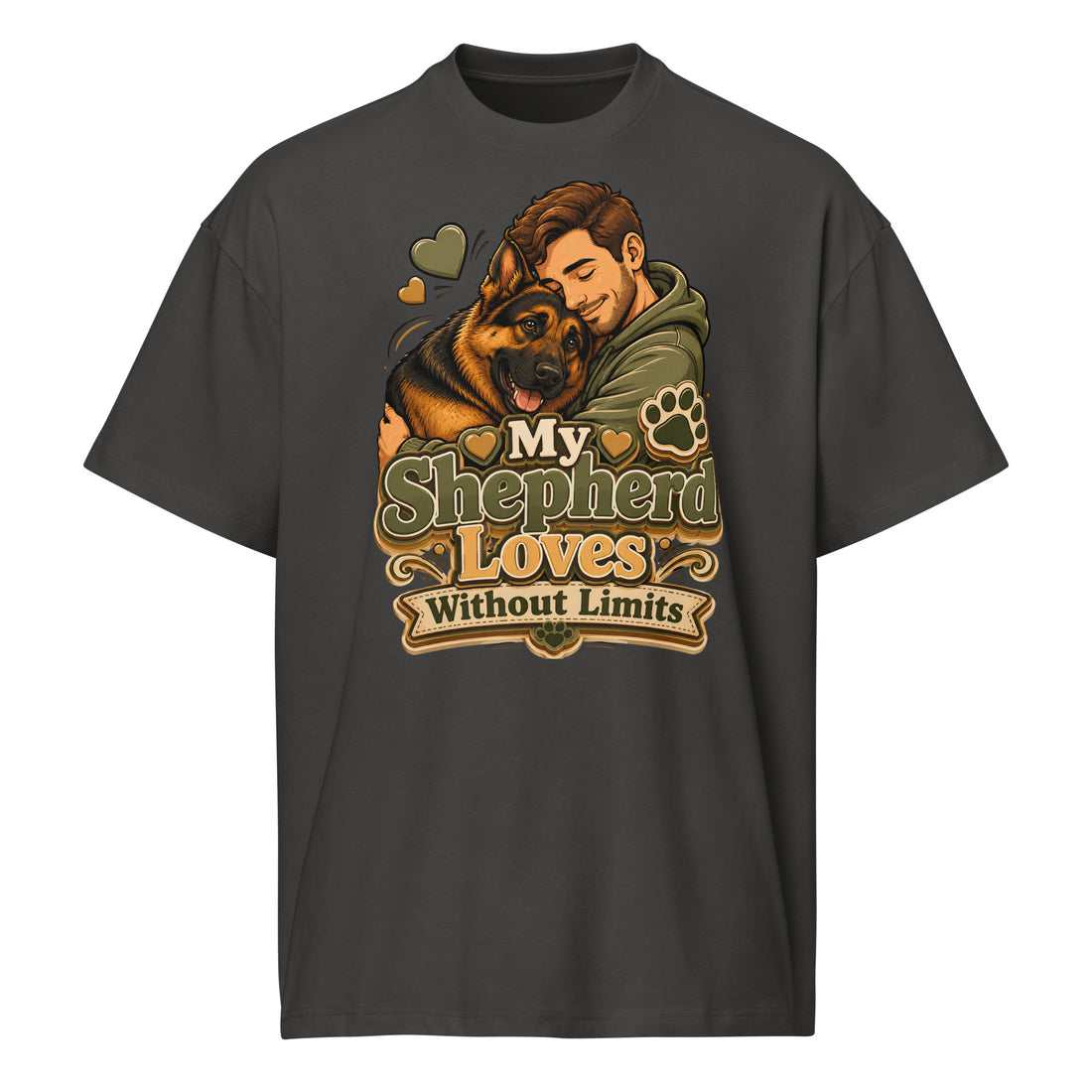 German Shepherd Loves Without Limits Box Tee by printfluence.net