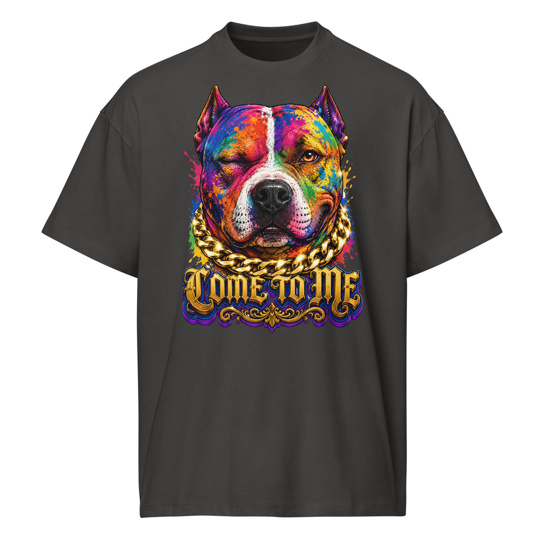 Come To Me Box Tee Pitbull Lovers Retro Streetwear T Shirt by printfluence.net