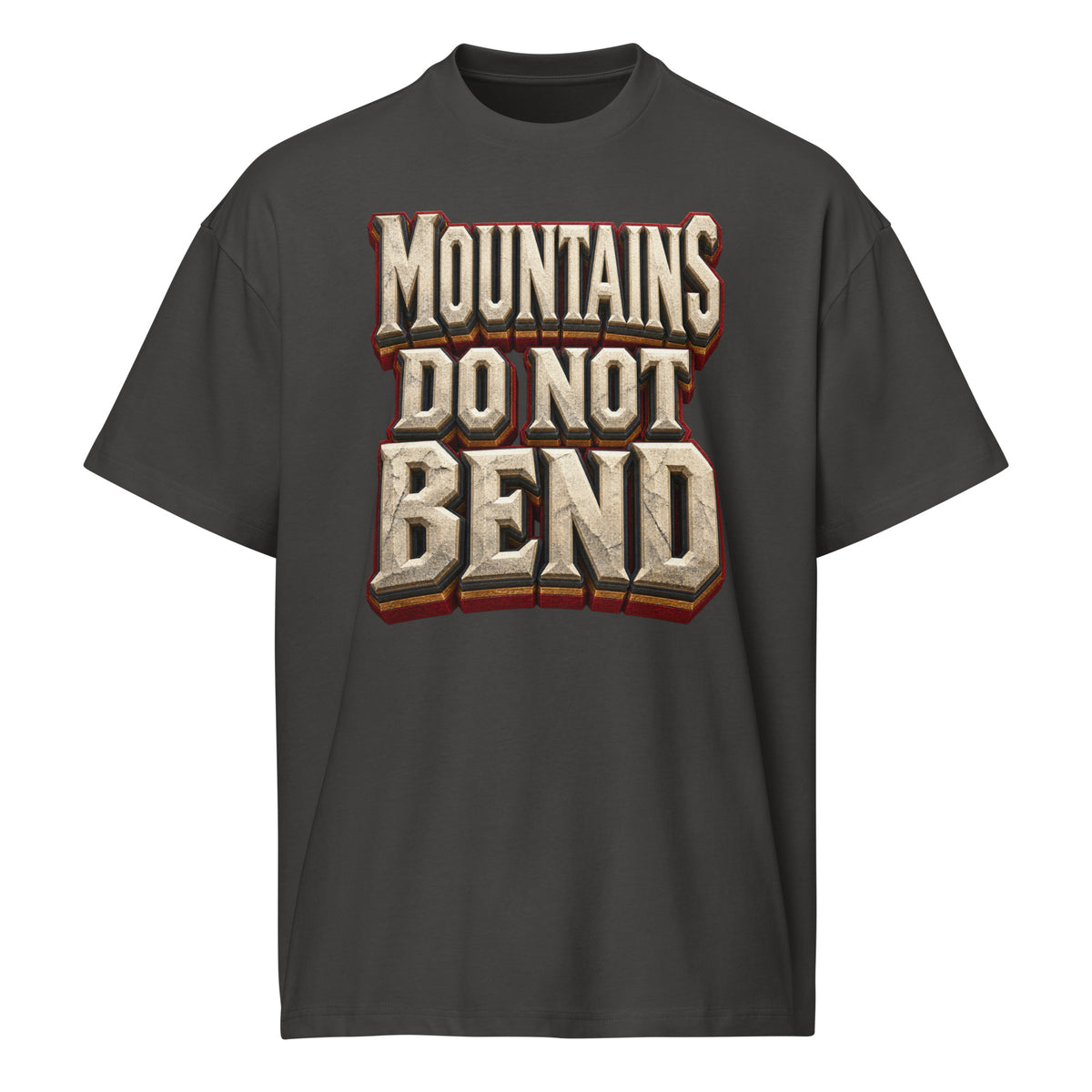 Inspirational Quotes Lovers | Men's Box Tee — MOUNTAINS DO NOT BEND by printfluence