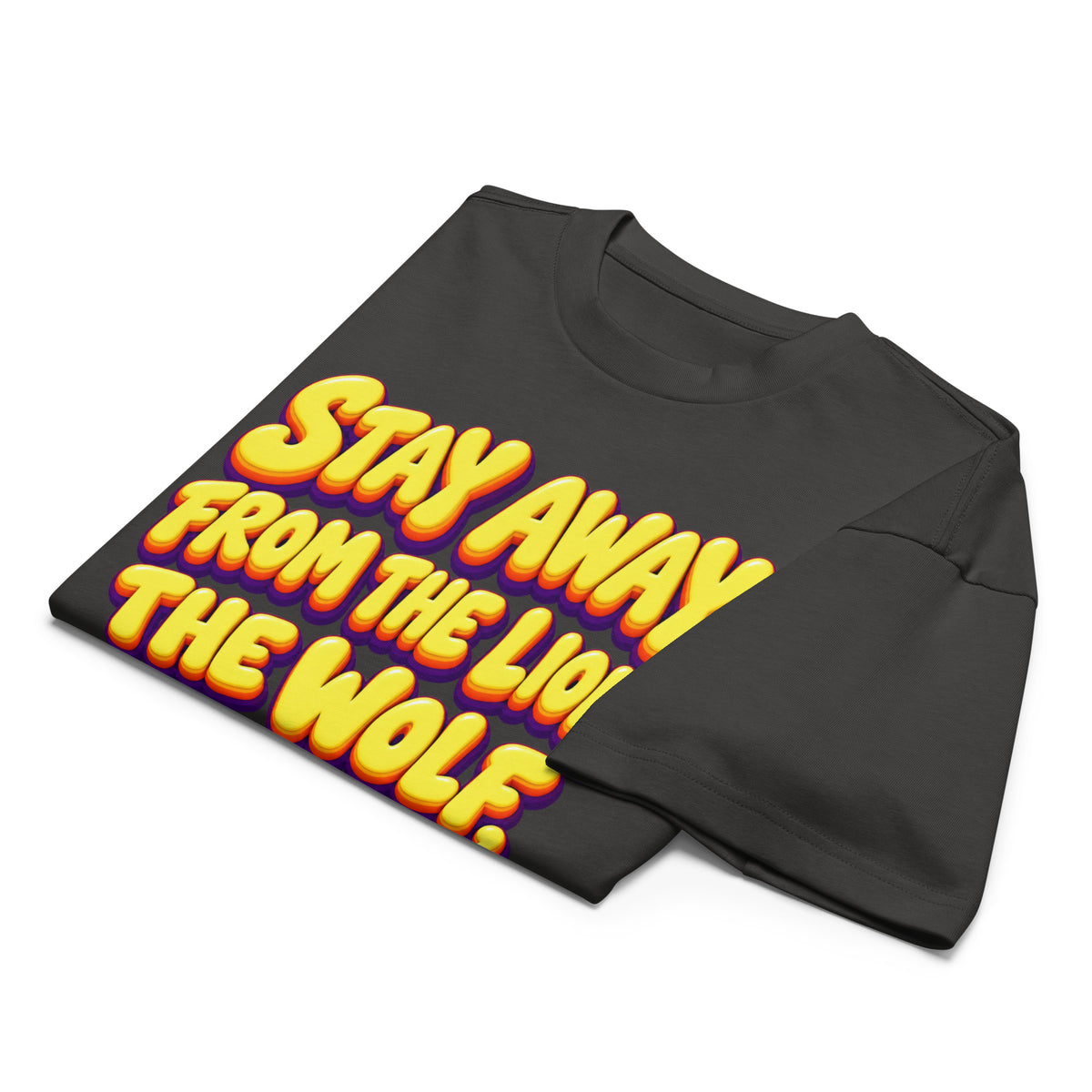 Sarcastic Humor Lovers | Men’s Box Tee — Stay Away From The Lion, The Wolf, And Me. by printfluence