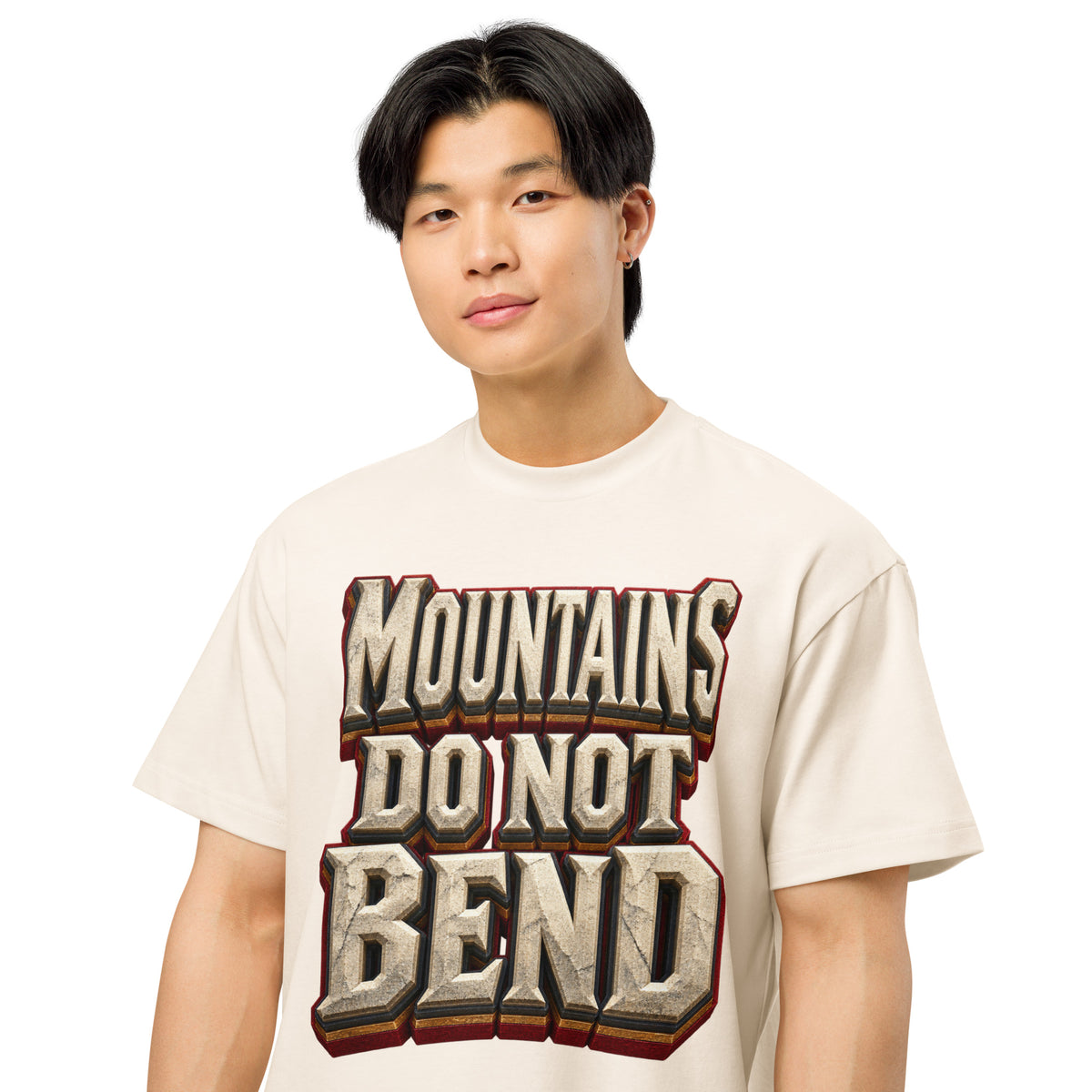Inspirational Quotes Lovers | Men's Box Tee — MOUNTAINS DO NOT BEND by printfluence