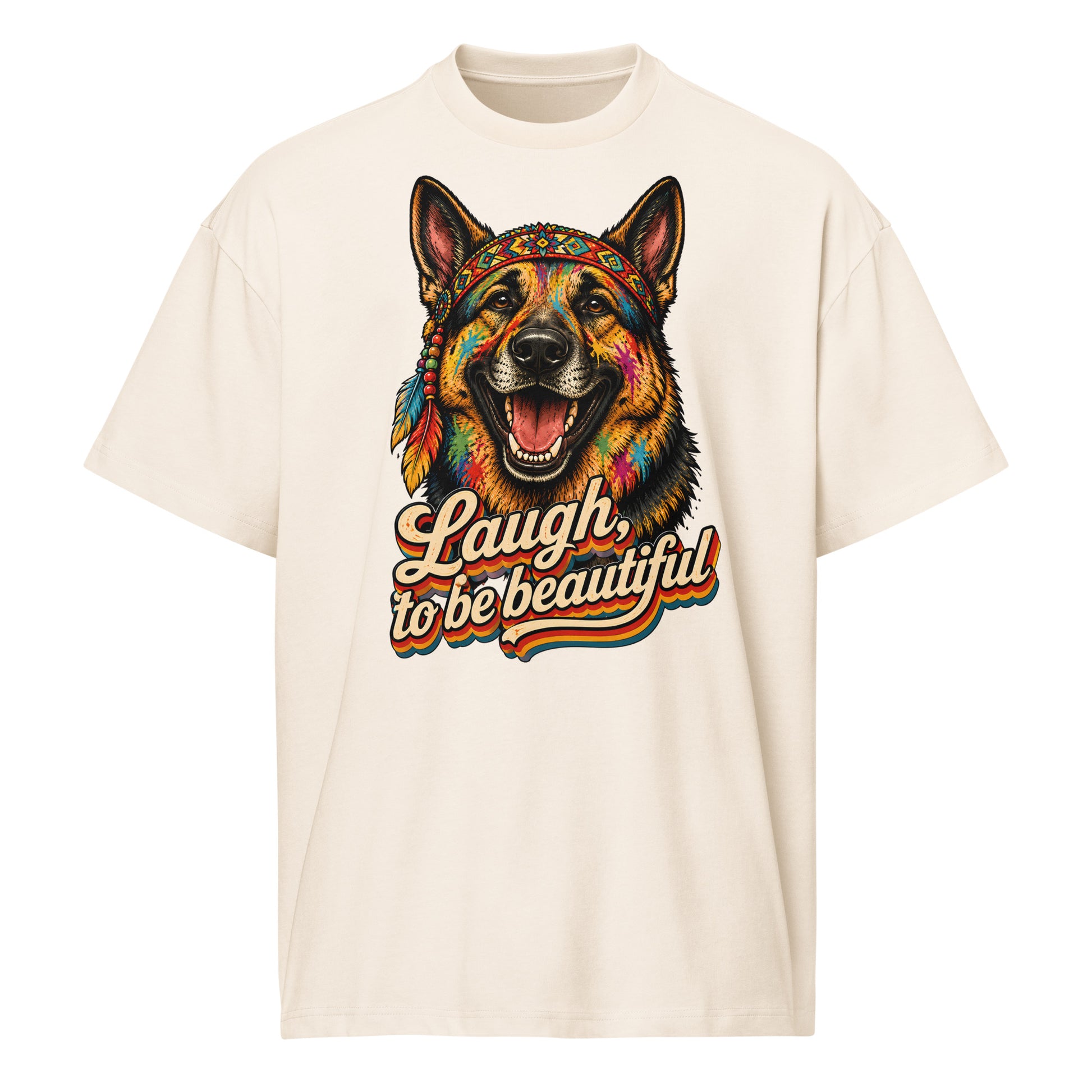 German Shepherd Lovers Men’s Box Tee | Boho Artistic Graphic Streetwear T-Shirt by printfluence.net