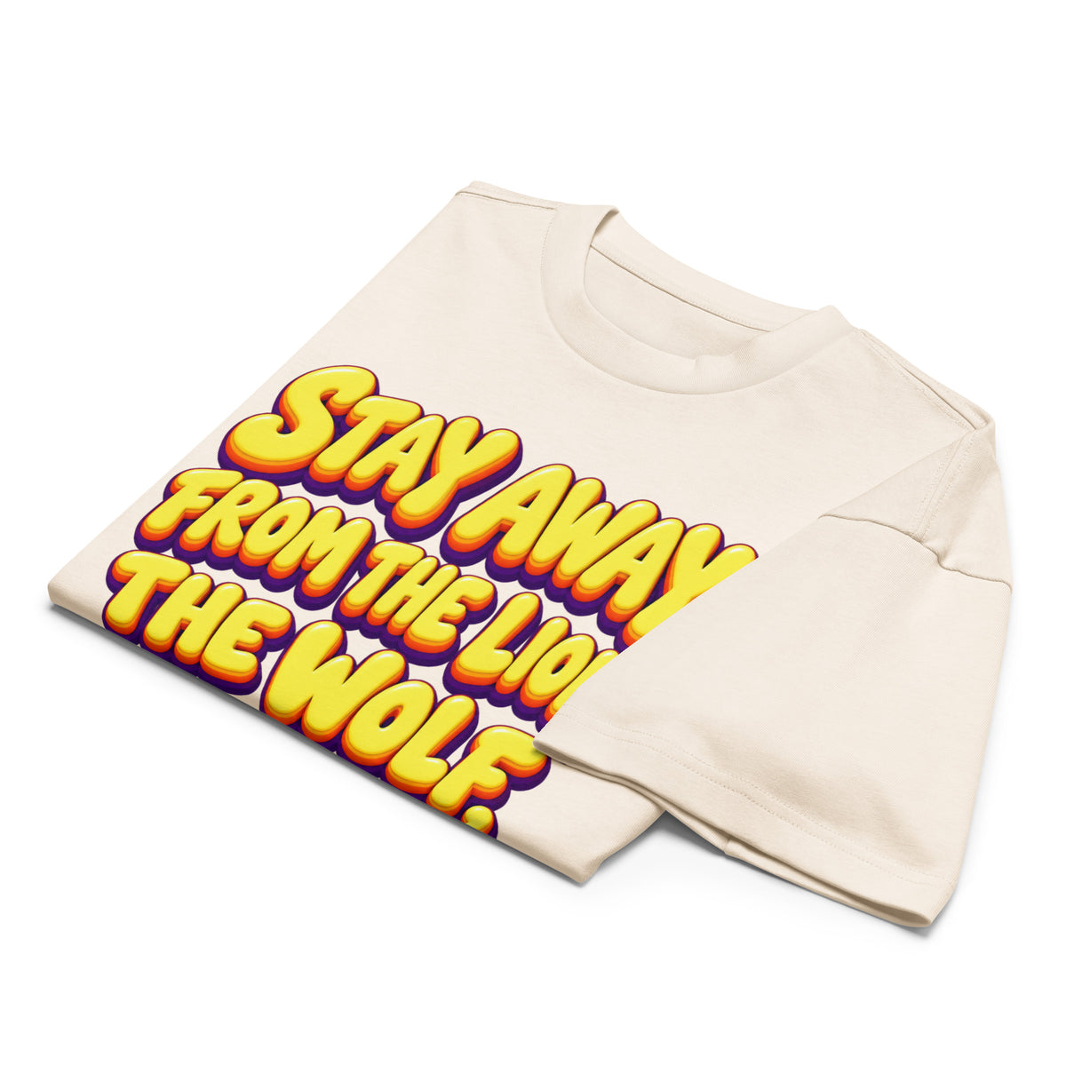 Sarcastic Humor Lovers | Men’s Box Tee — Stay Away From The Lion, The Wolf, And Me. by printfluence